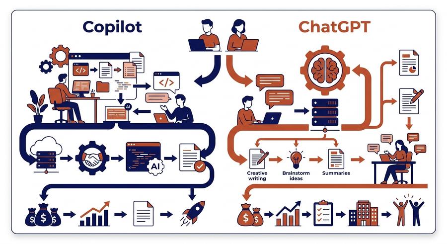 Copilot מול ChatGPT - אינפוגרפיק