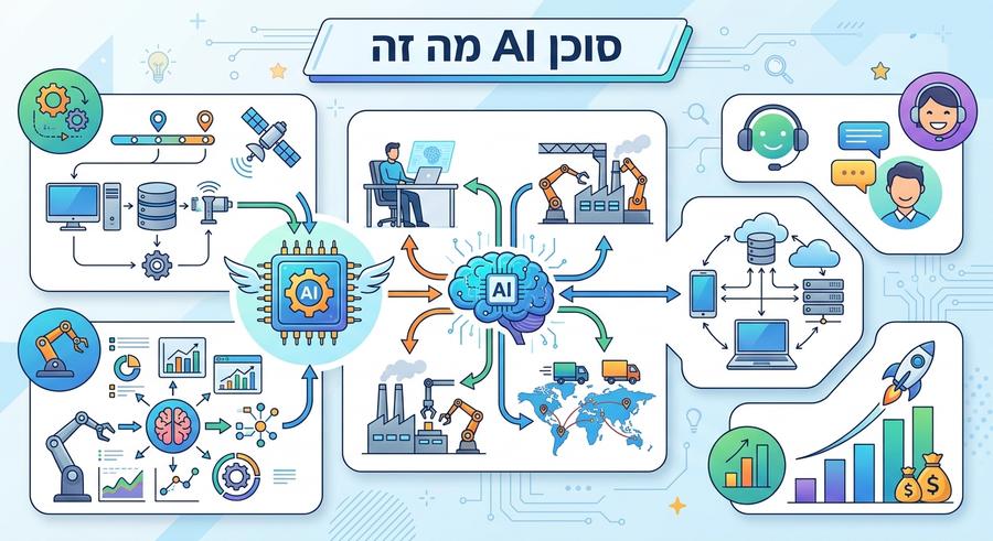 סוכן AI מה זה - אינפוגרפיק
