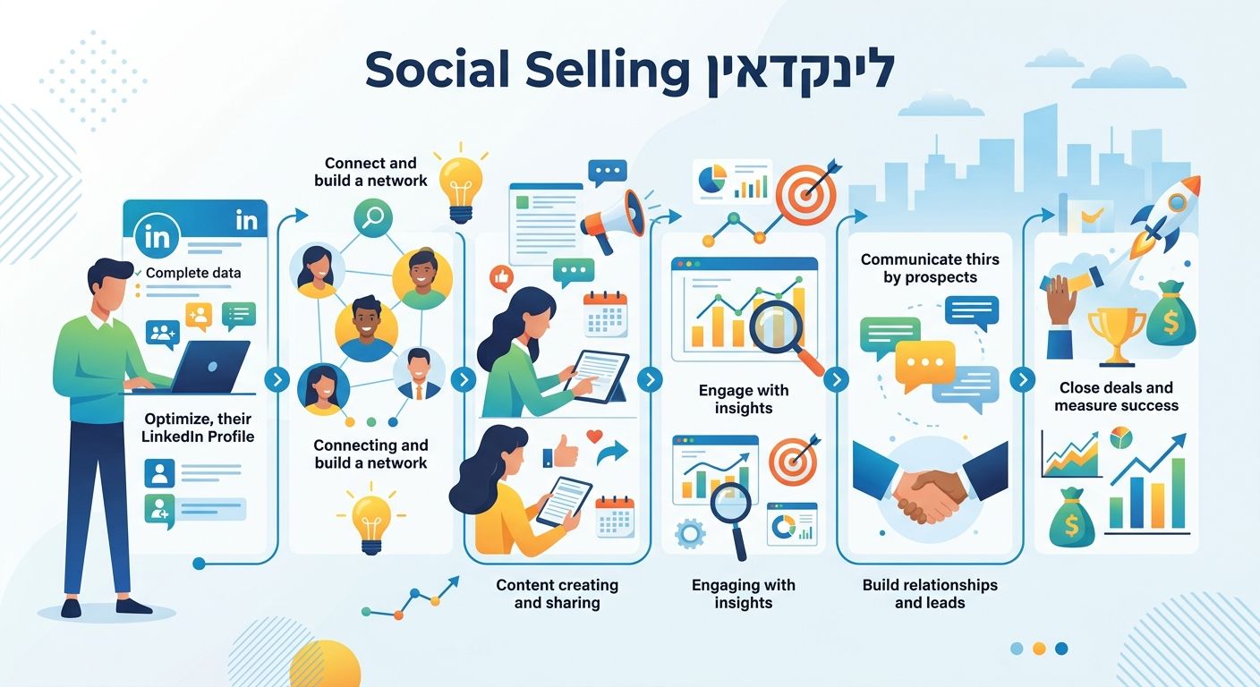 Social Selling לינקדאין - אינפוגרפיק