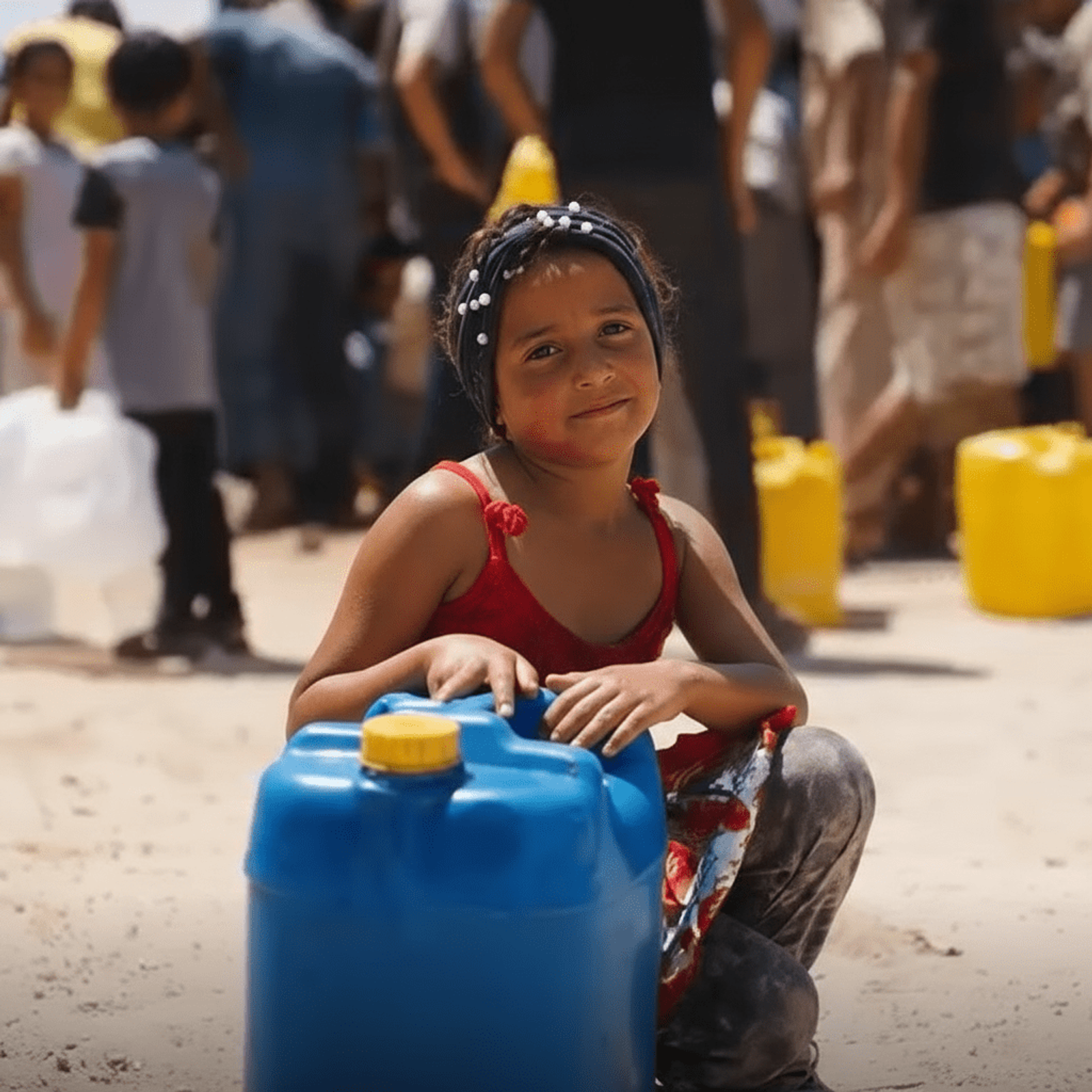 Clean water distribution in Gaza