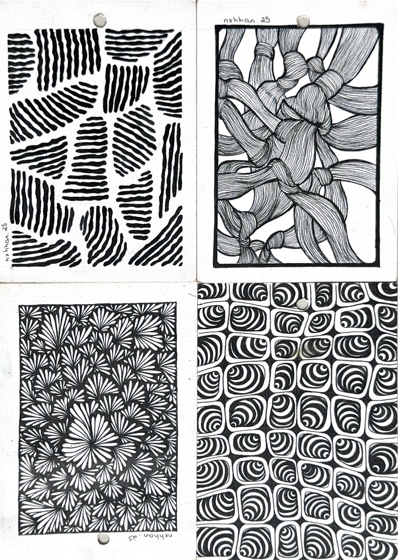 SỬA: Bộ 4 bức zentangle