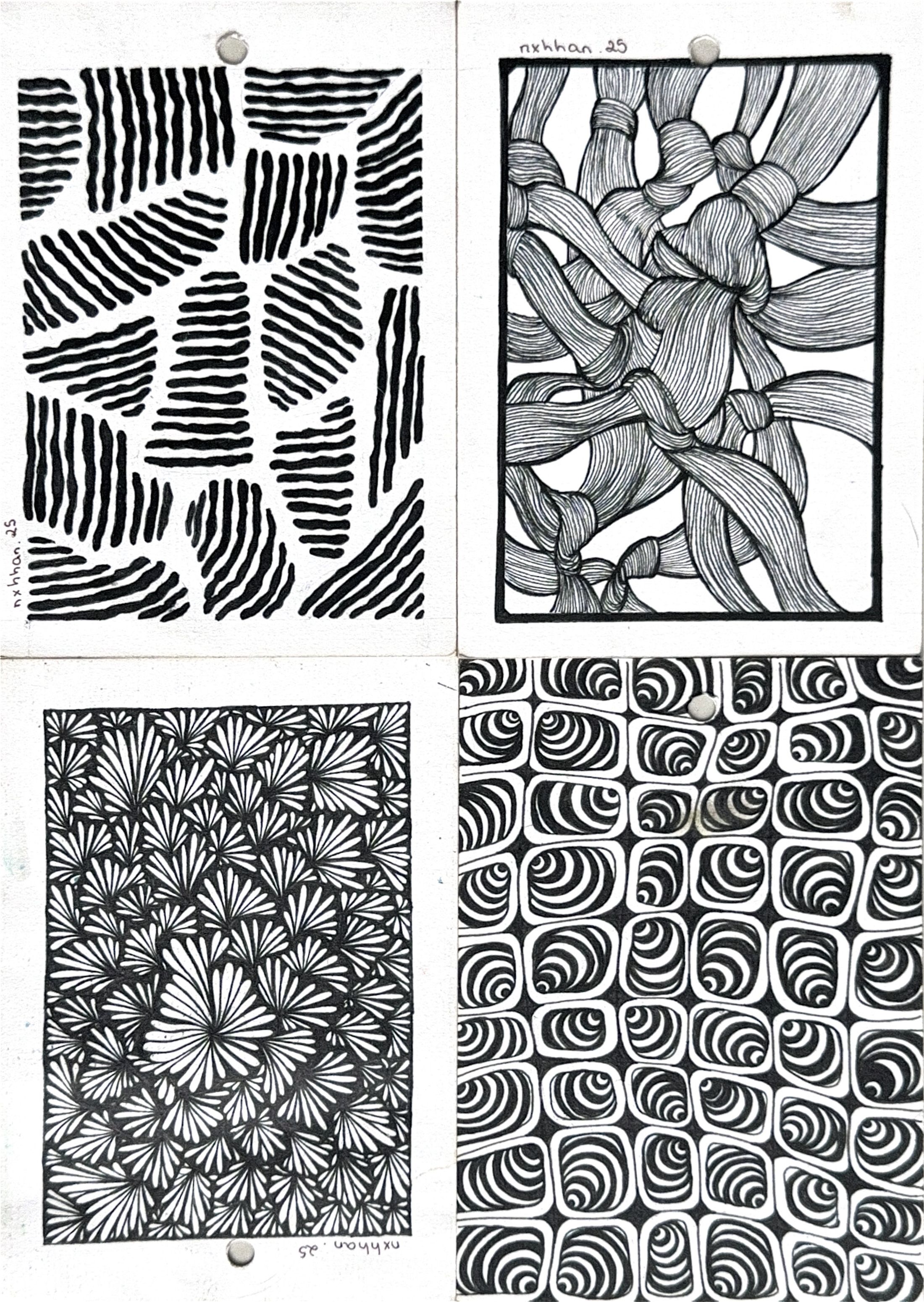 SỬA: Bộ 4 bức zentangle
