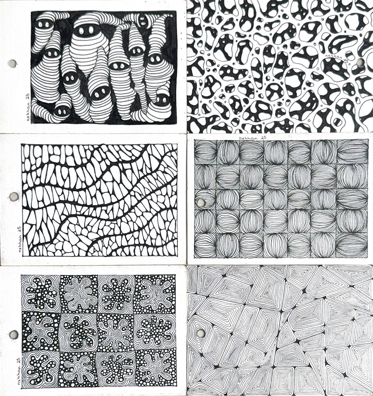 SỬA: Bộ 6 bức zentangle