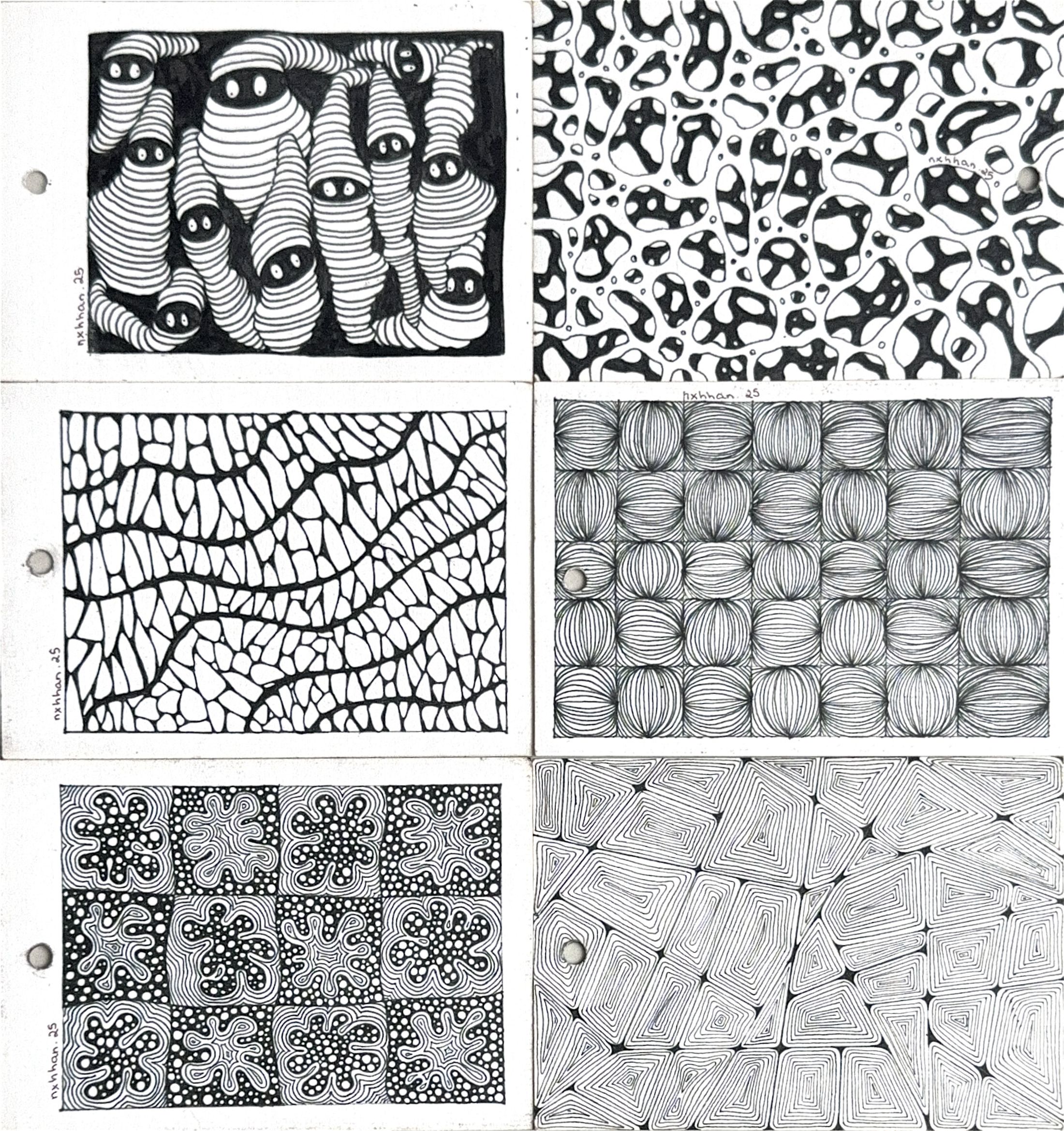 SỬA: Bộ 6 bức zentangle