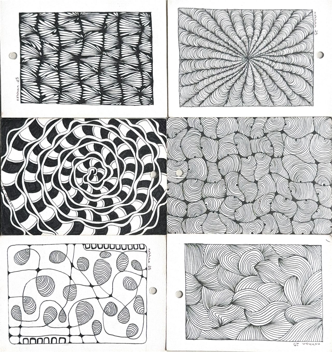 SỬA: Bộ 6 bức zentangle