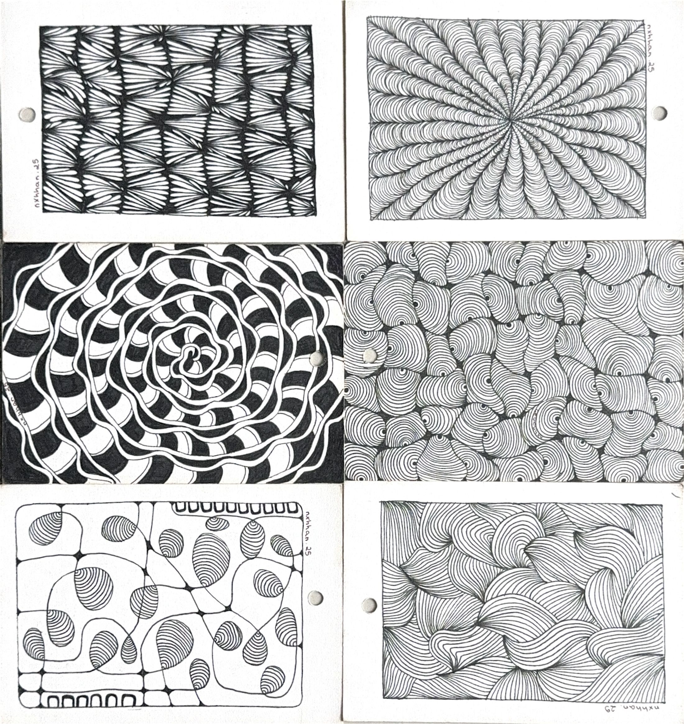 SỬA: Bộ 6 bức zentangle