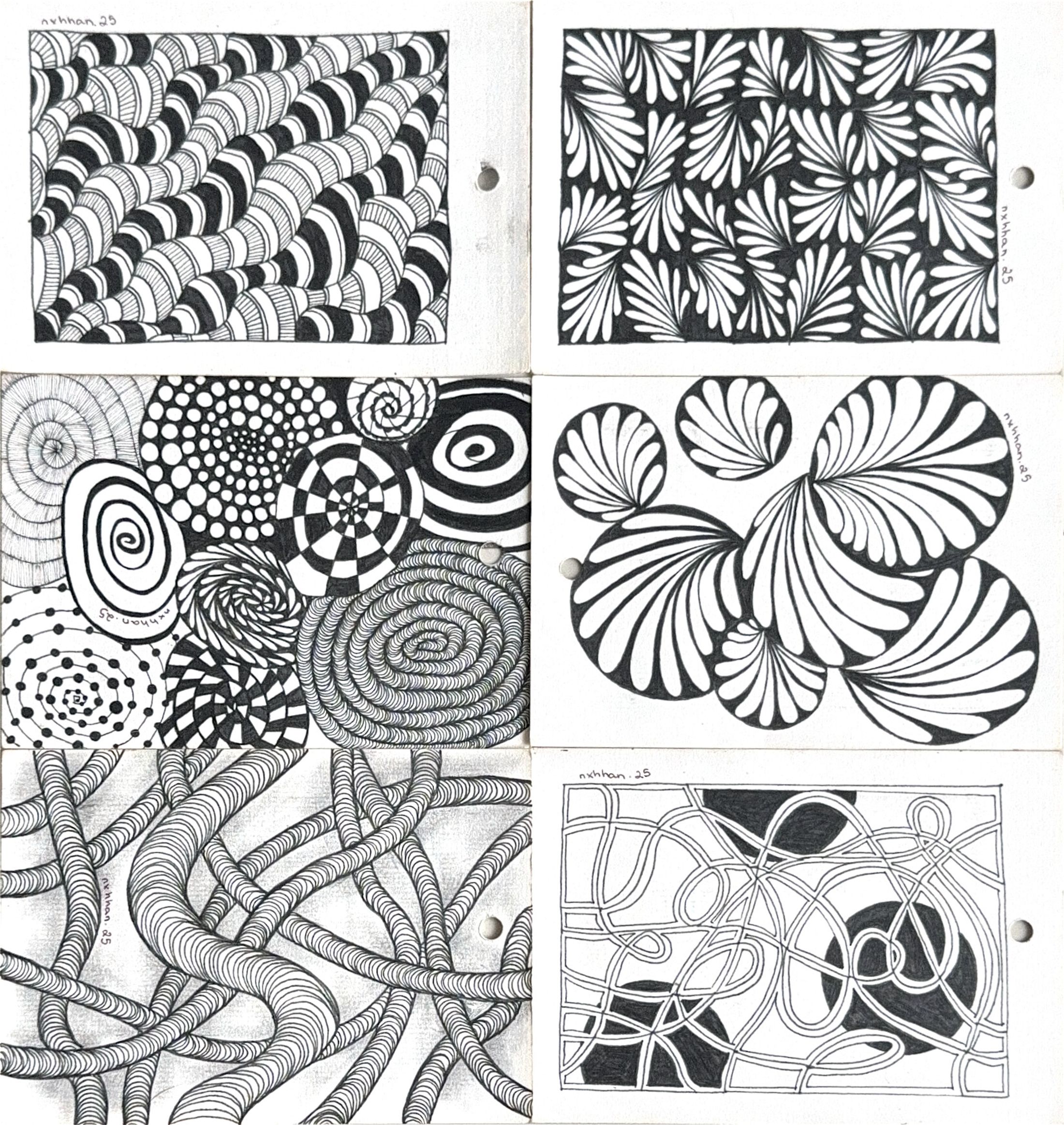 SỬA: Bộ 6 bức zentangle