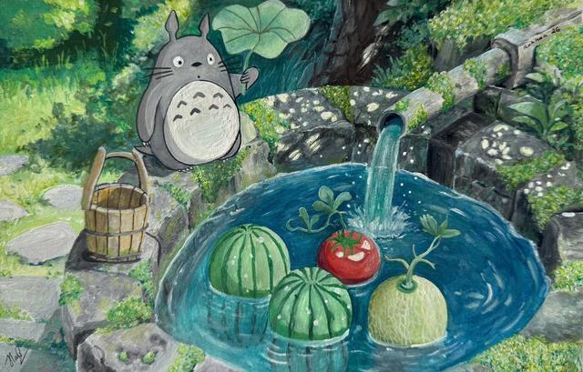 Totoro bên giếng nước