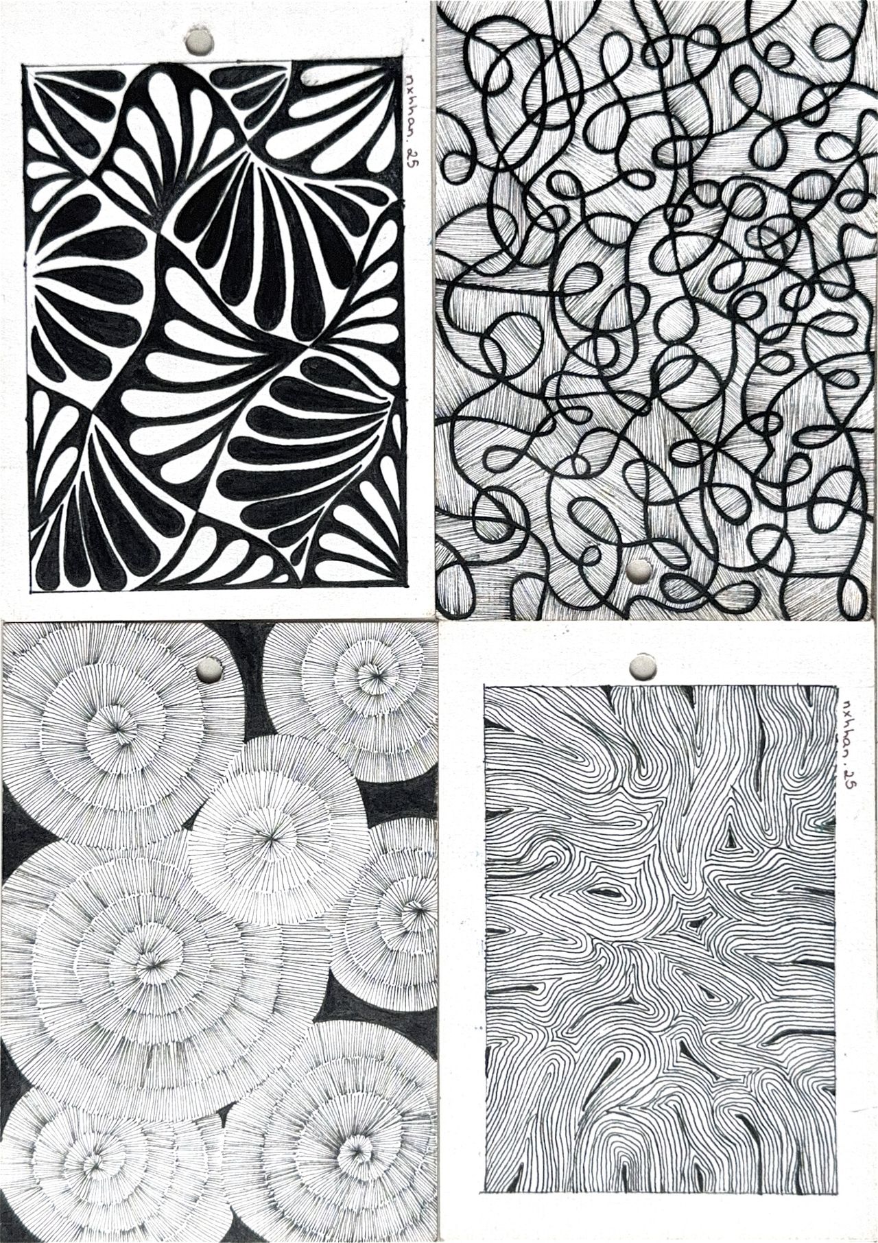 SỬA: Bộ 4 bức zentangle