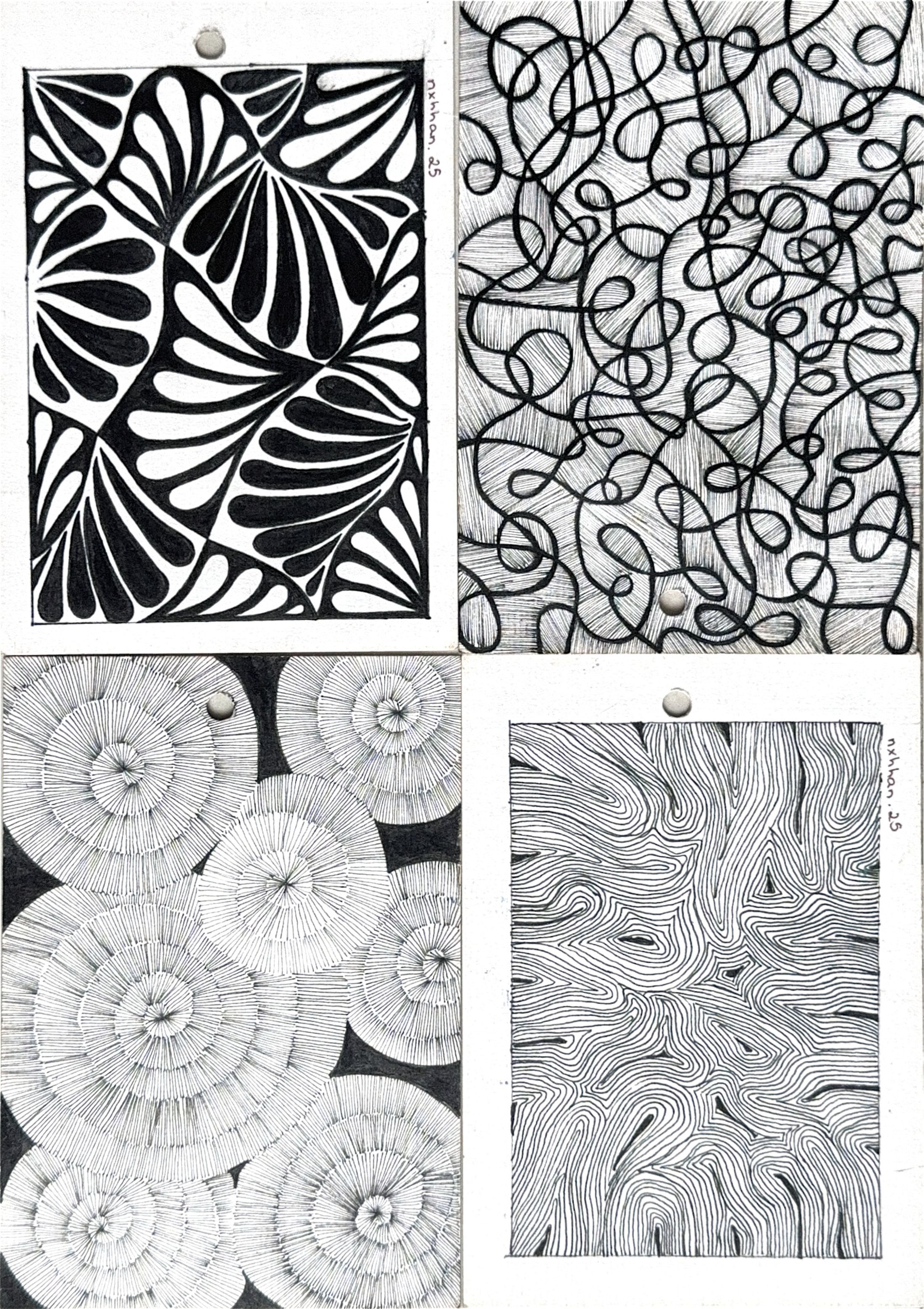 SỬA: Bộ 4 bức zentangle