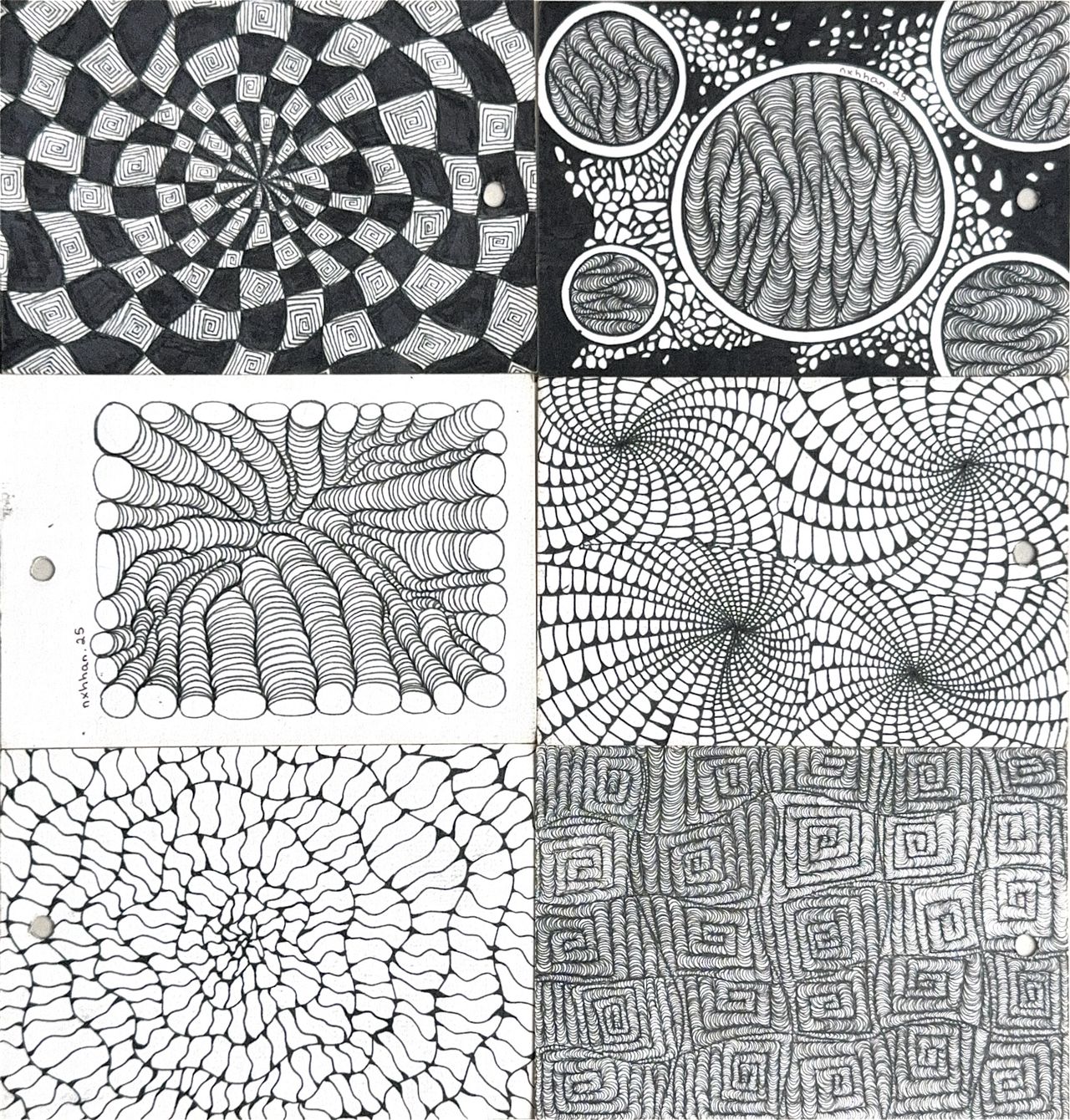 SỬA: Bộ 6 bức zentangle
