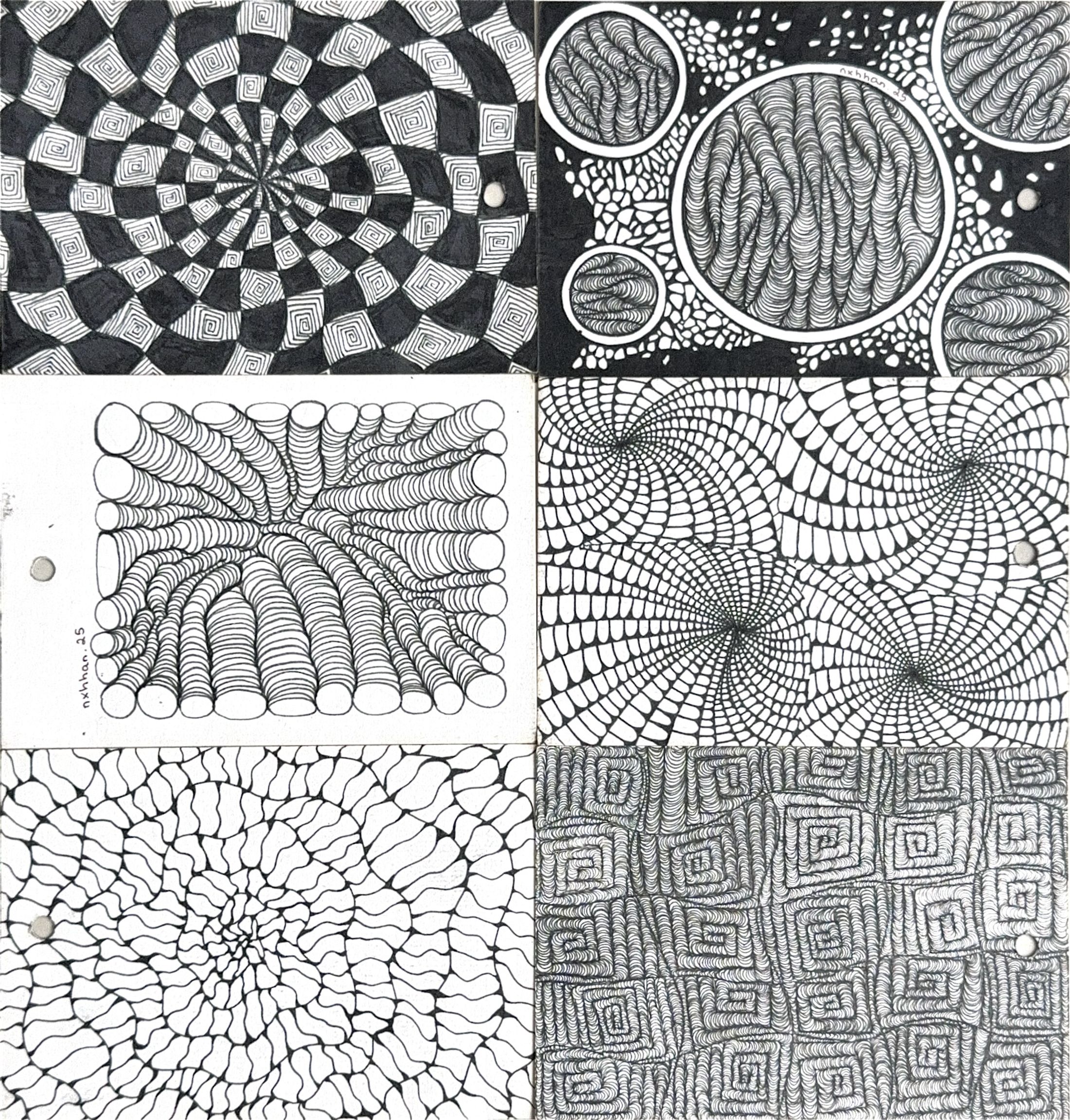 SỬA: Bộ 6 bức zentangle