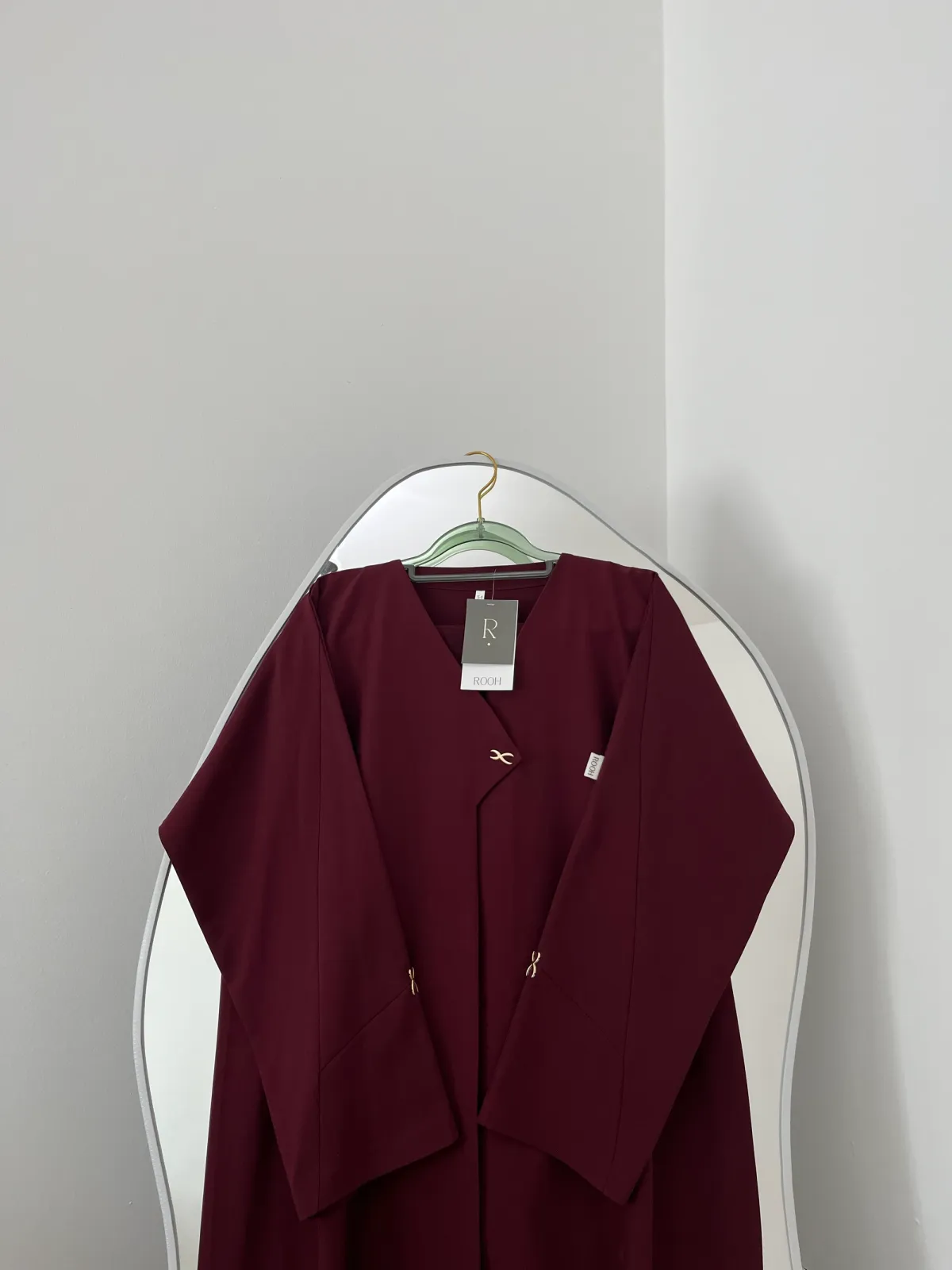 Classic Burgundy Bloom Abaya - View 2