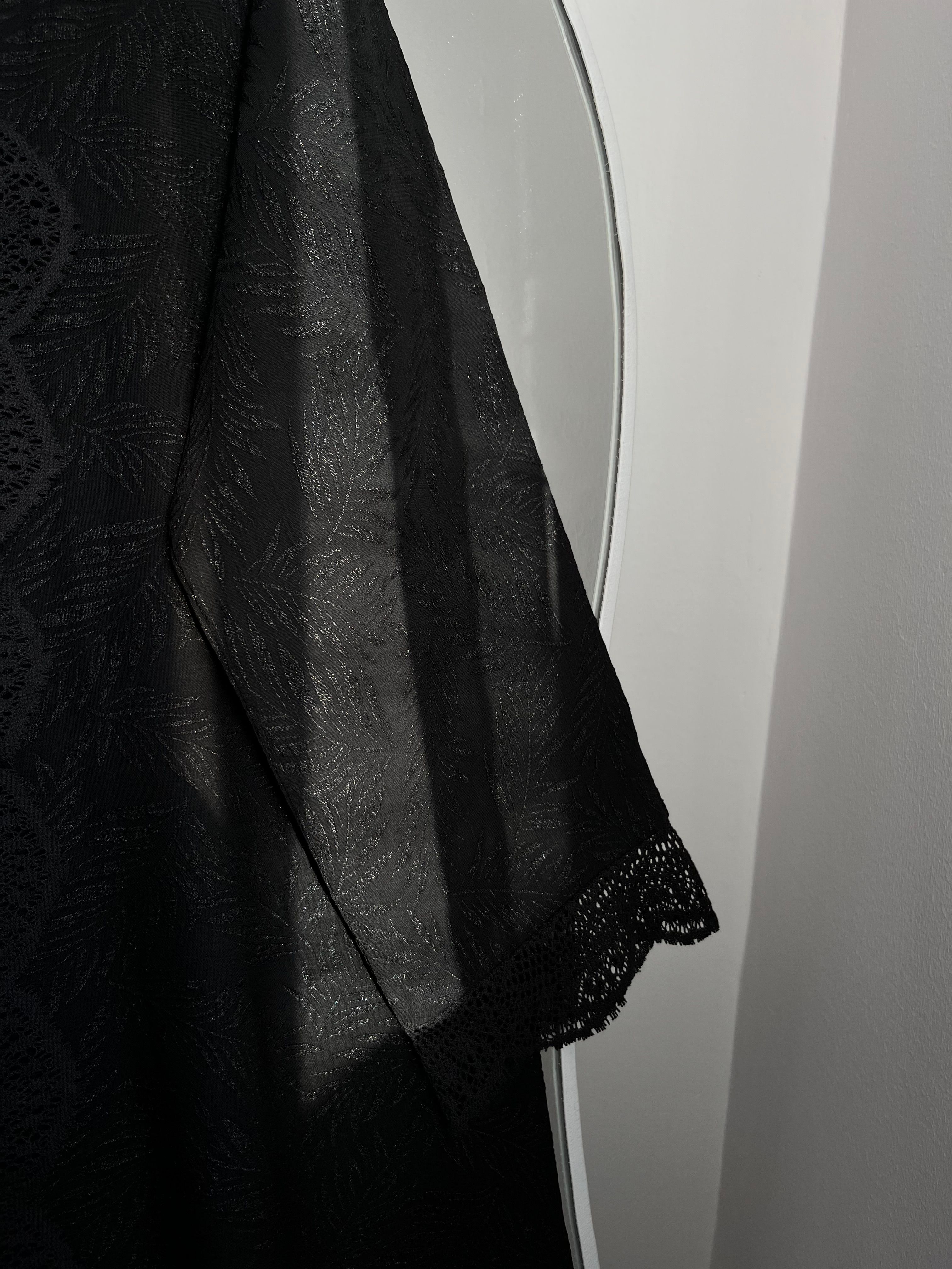 Serene Black Lace Abaya - View 3