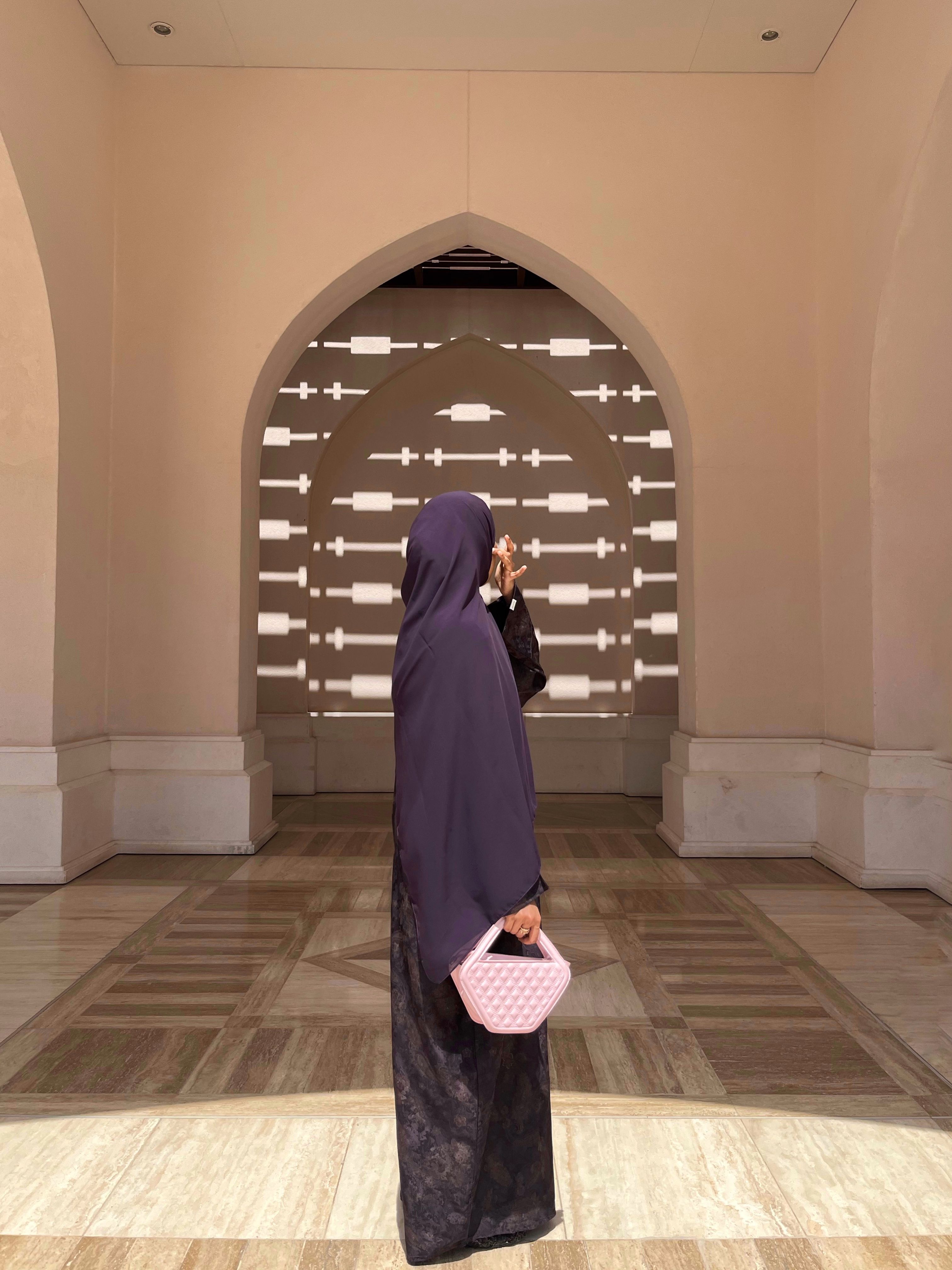 Plum Paisley Premium Abaya - View 2