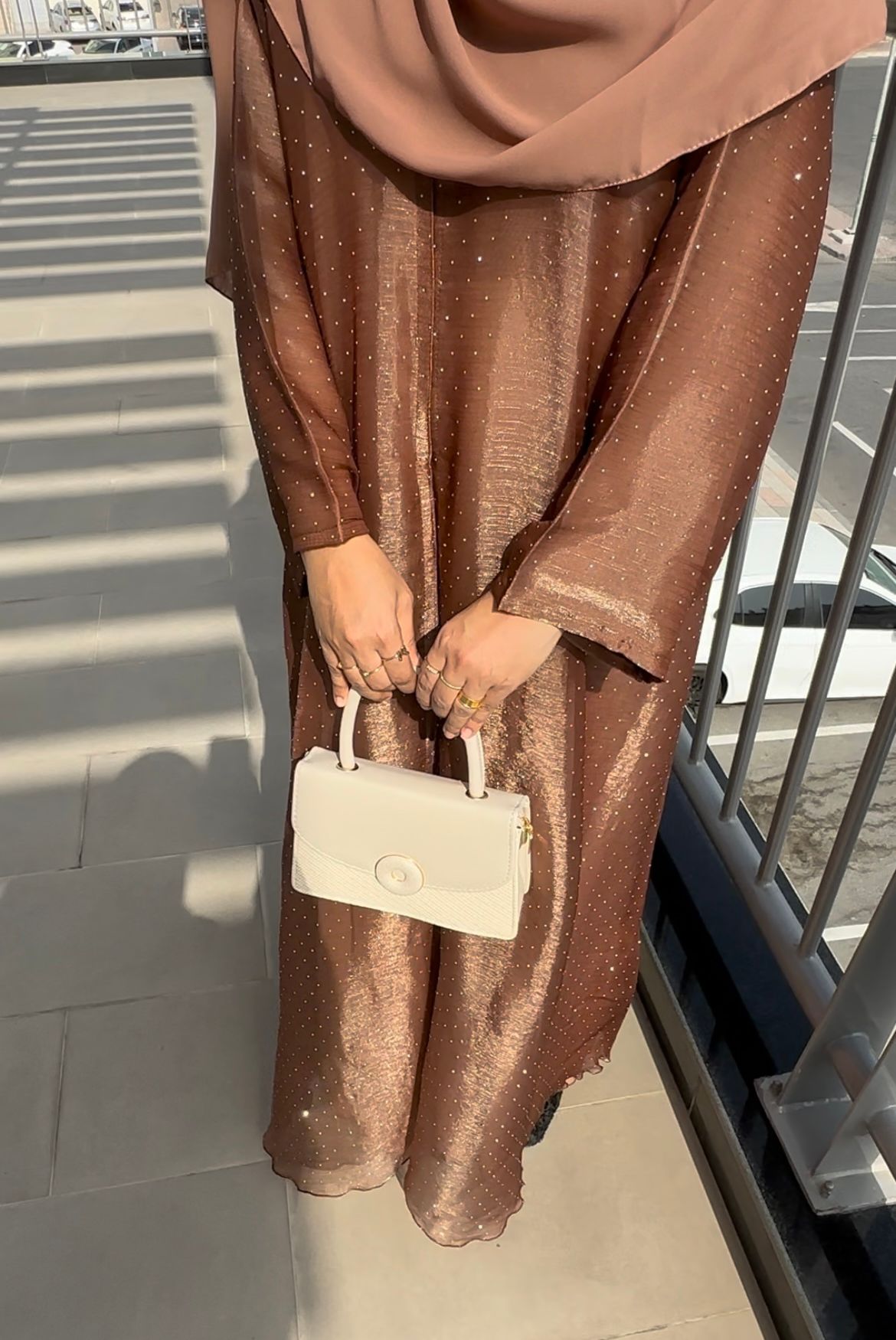 Organza Glitter Abaya - View 6