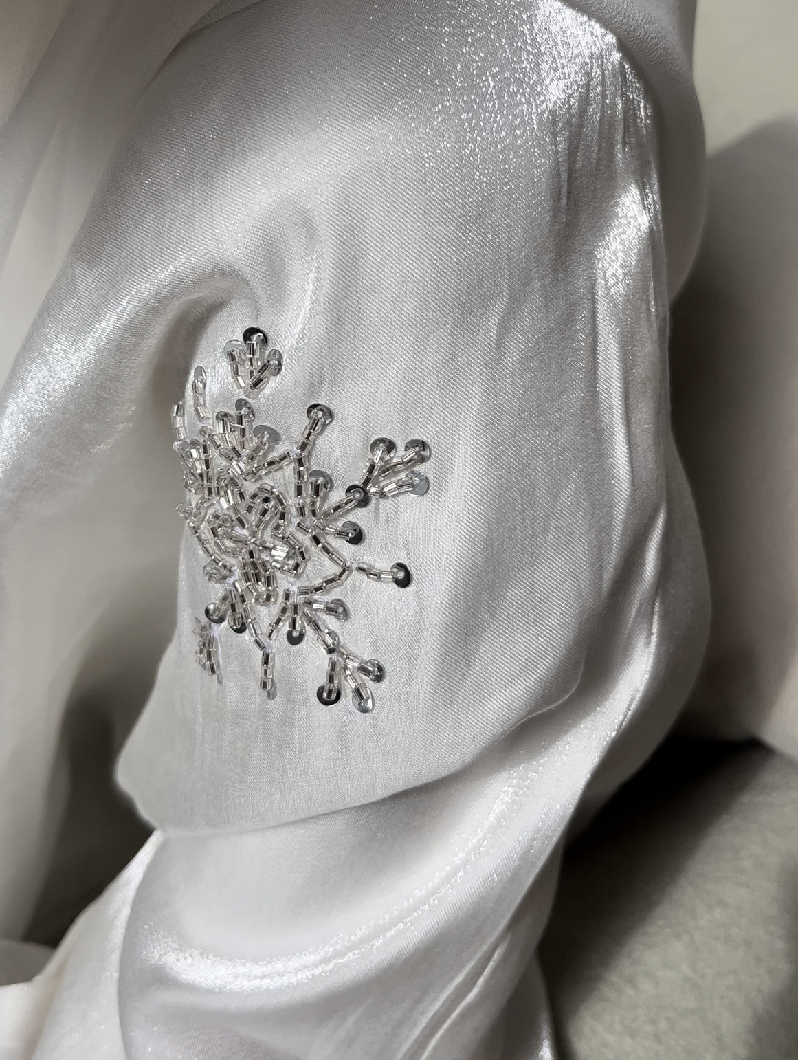 White Shimmer Premium Abaya - View 2