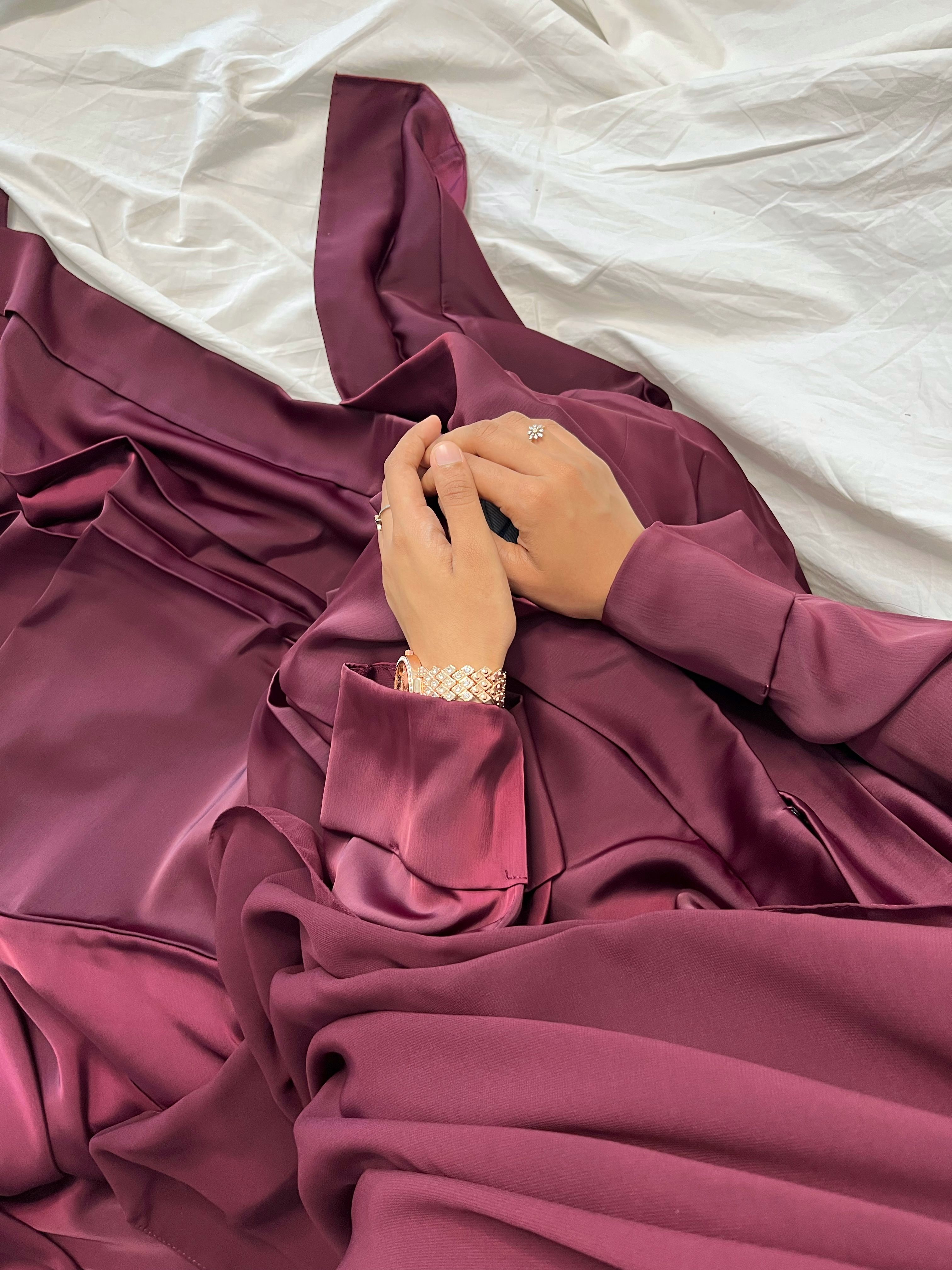 Premium Twilight Mulberry Abaya  - View 2