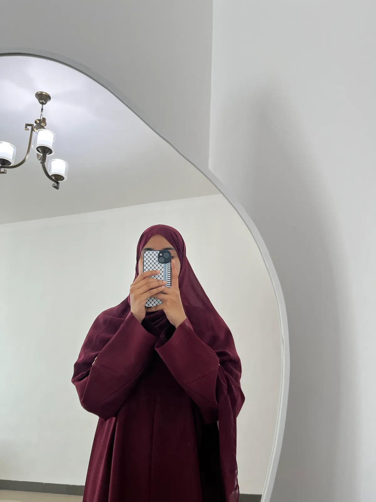 Classic Burgundy Bloom Abaya