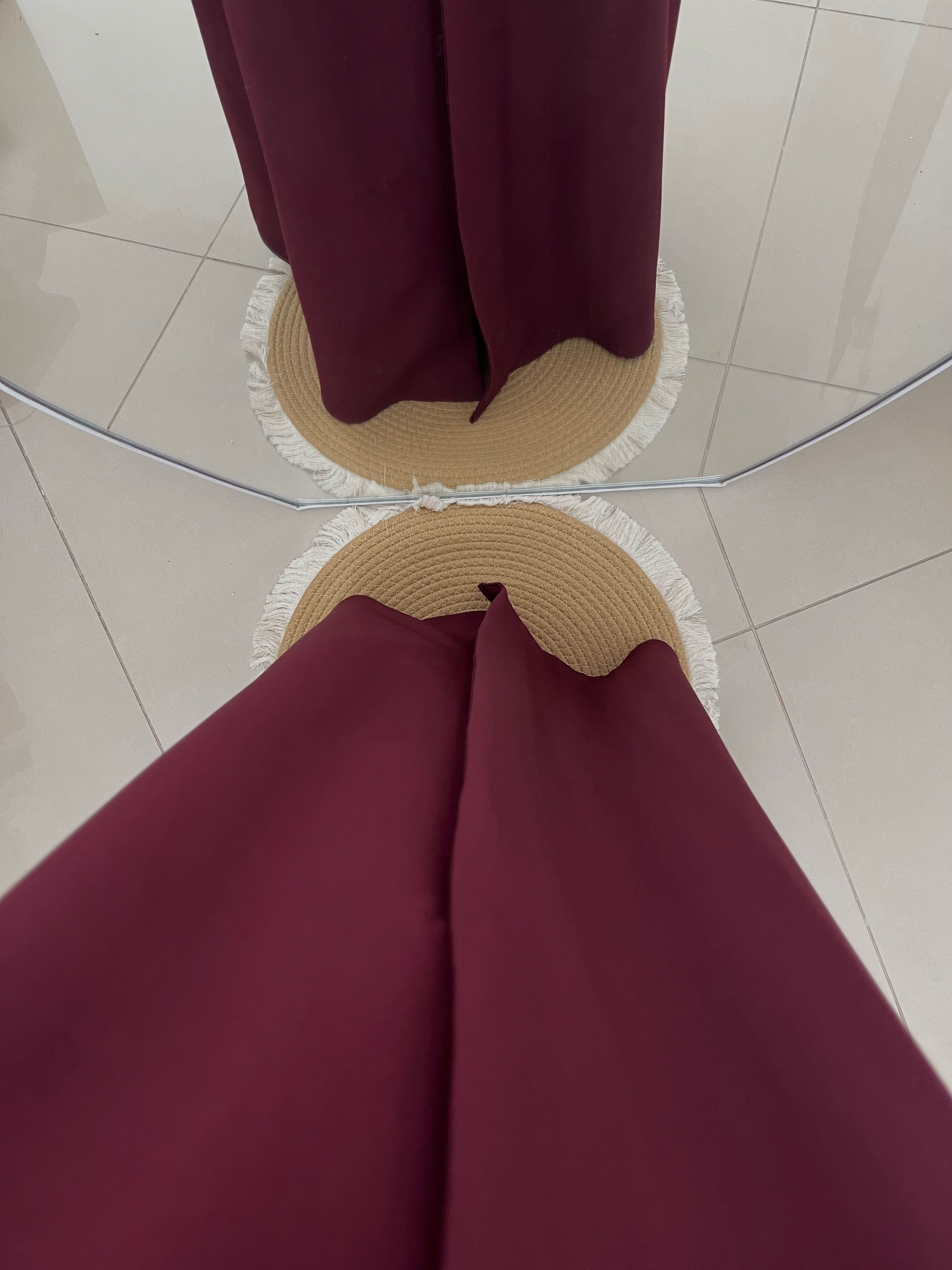 Classic Burgundy Bloom Abaya - View 4