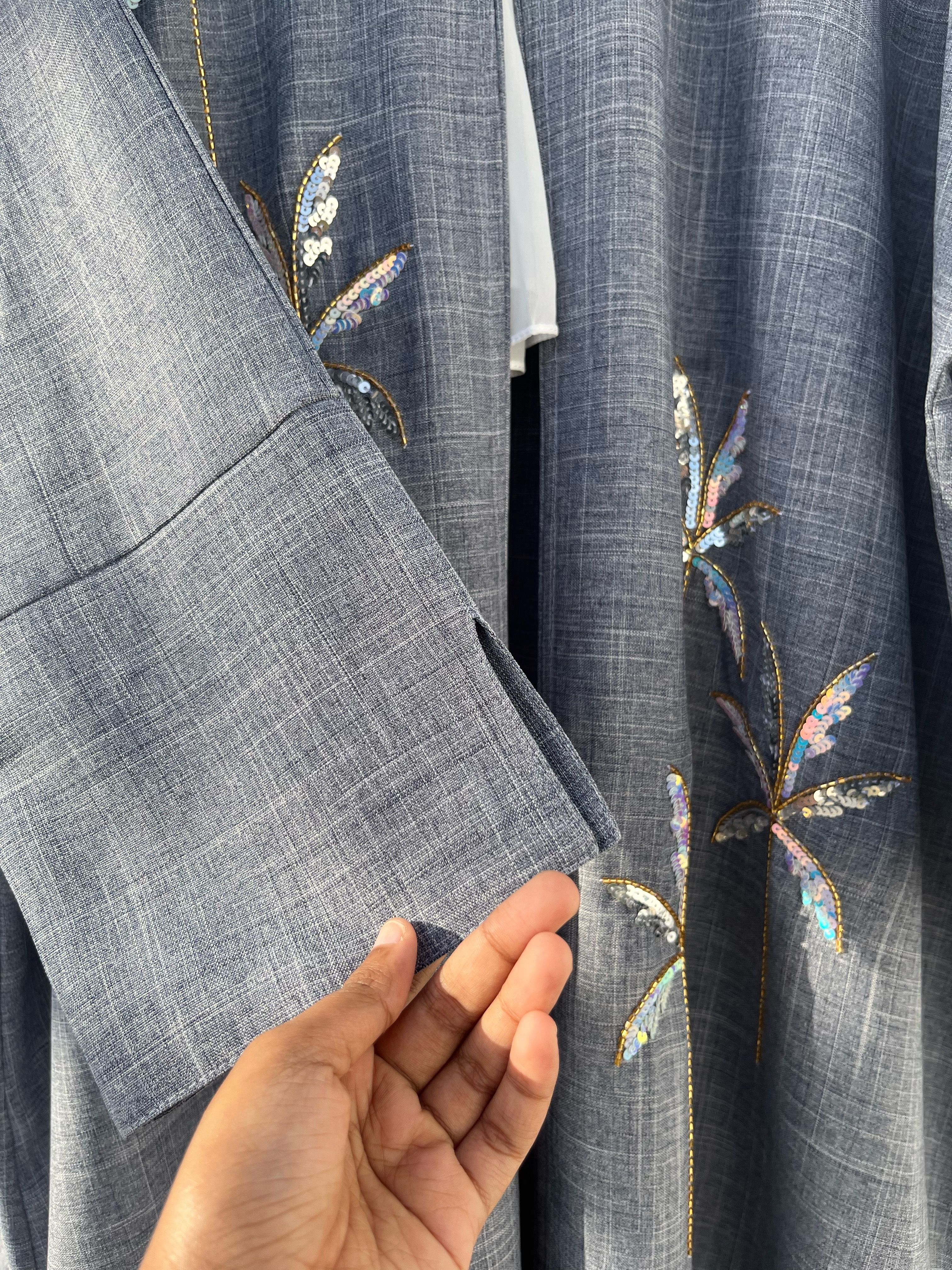 Palmtree Embroidery Abaya - View 2