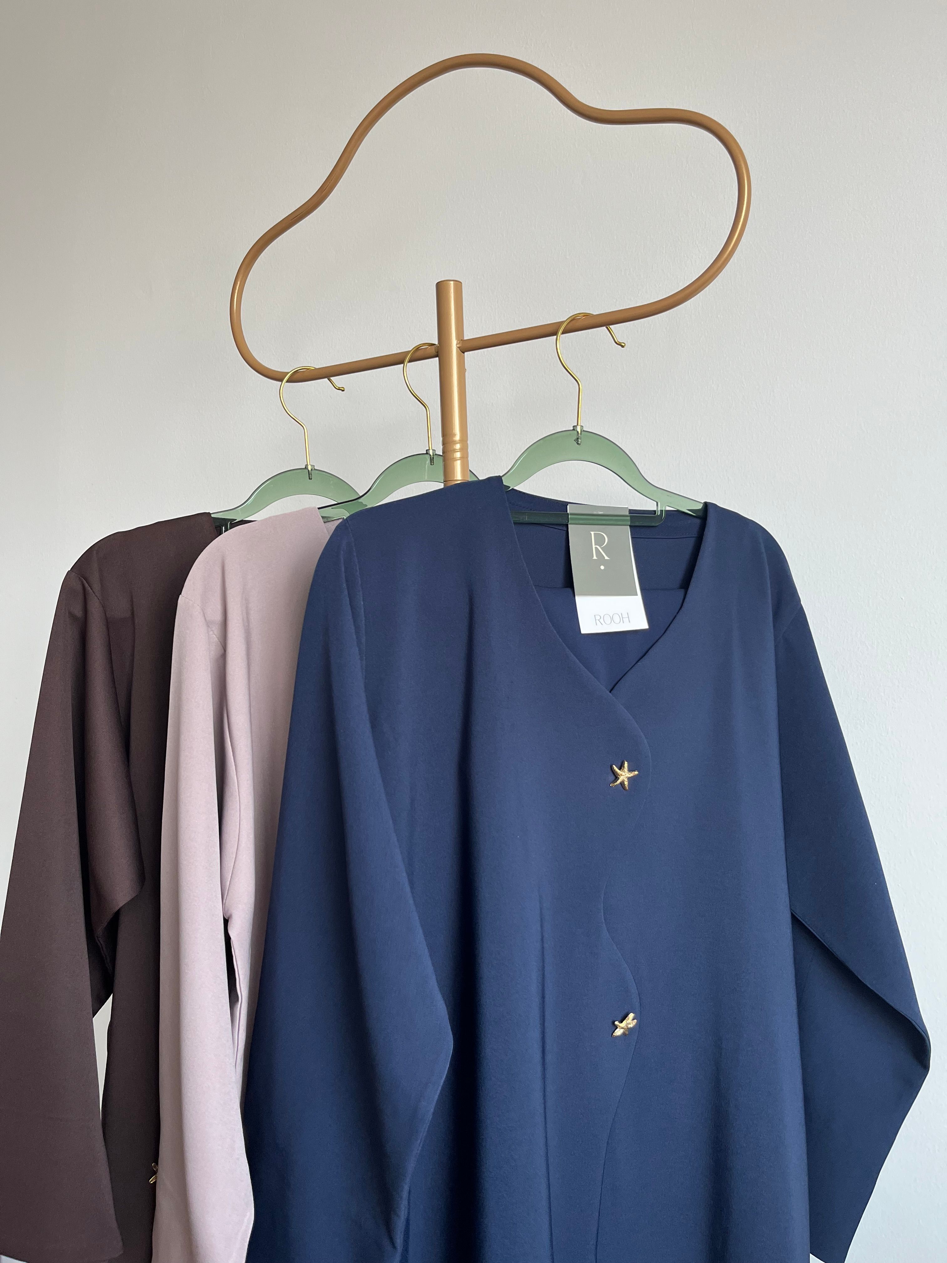 Starfish Wave Abaya - Midnight Navy - View 4