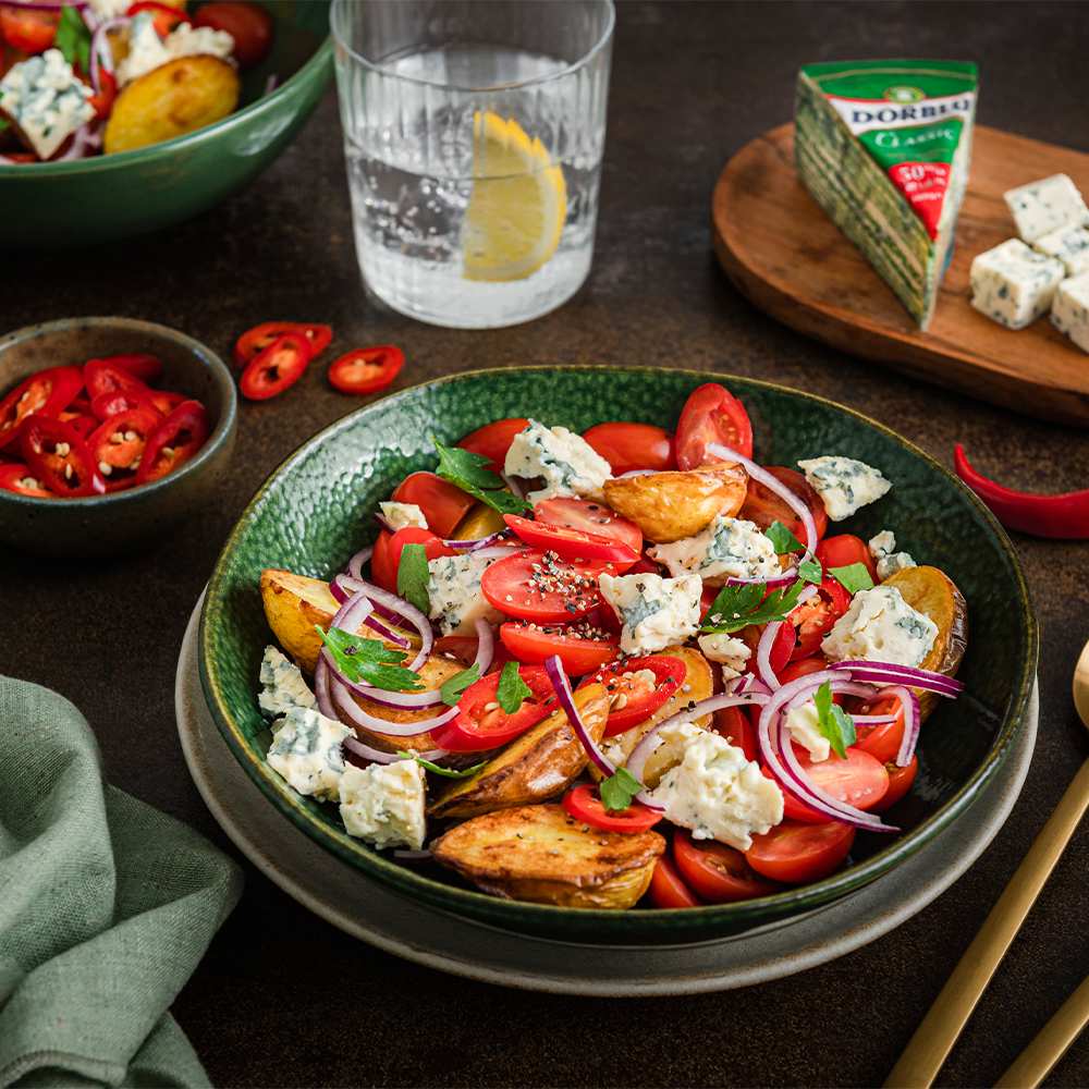 Fried Potato and Dorblu Salad