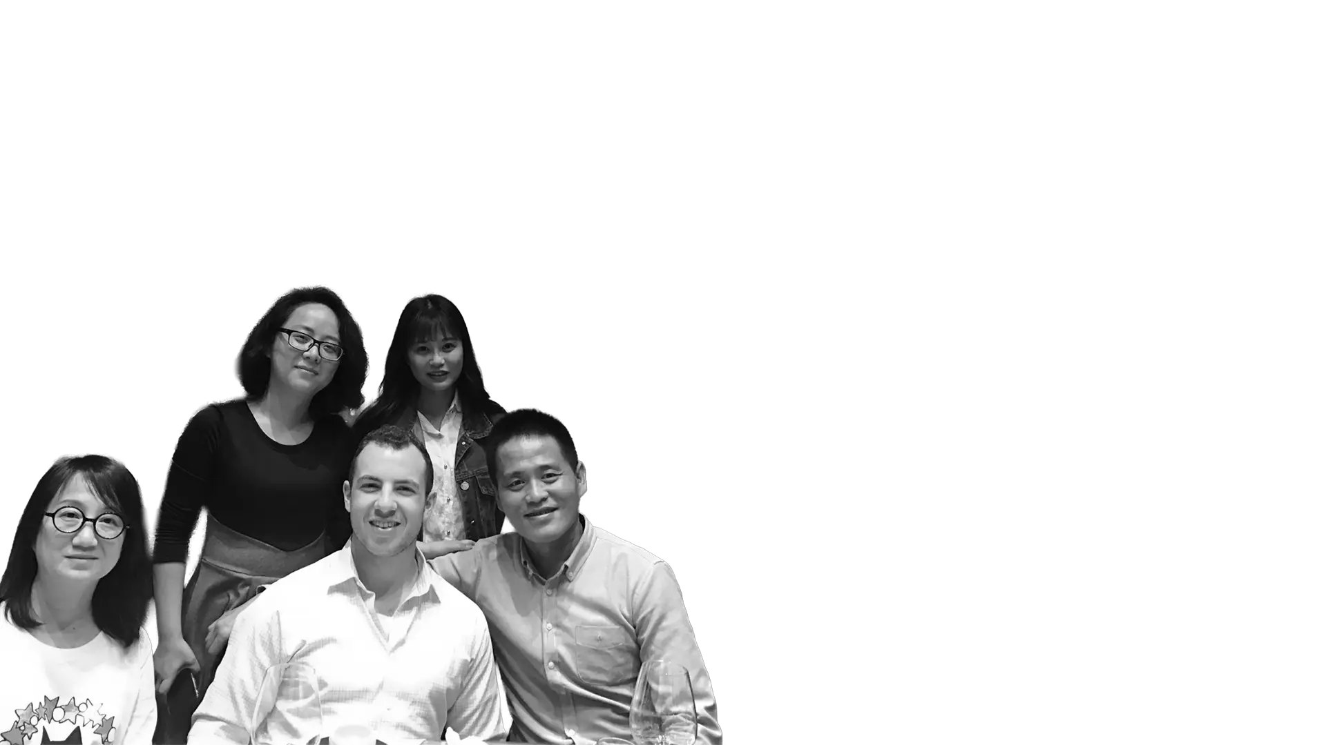 Danny with his Hong Kong team, cut out over the section's gradient
