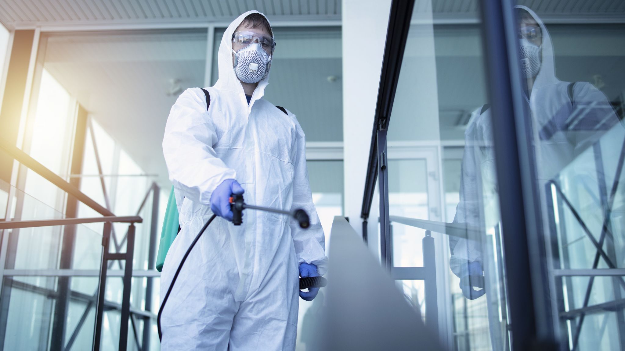 technician performing restoration work indoors