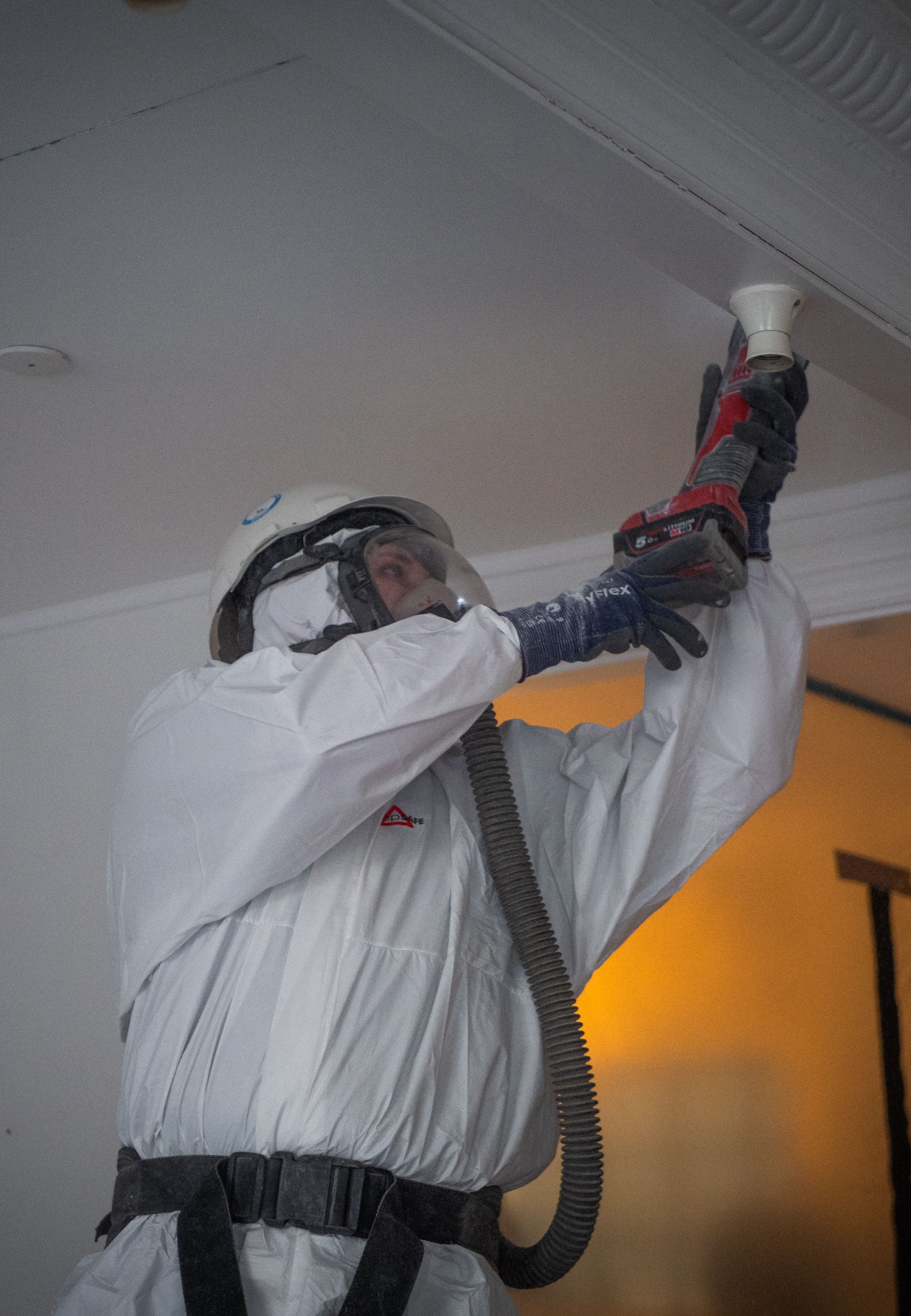 technicians working in damage inspection and repair