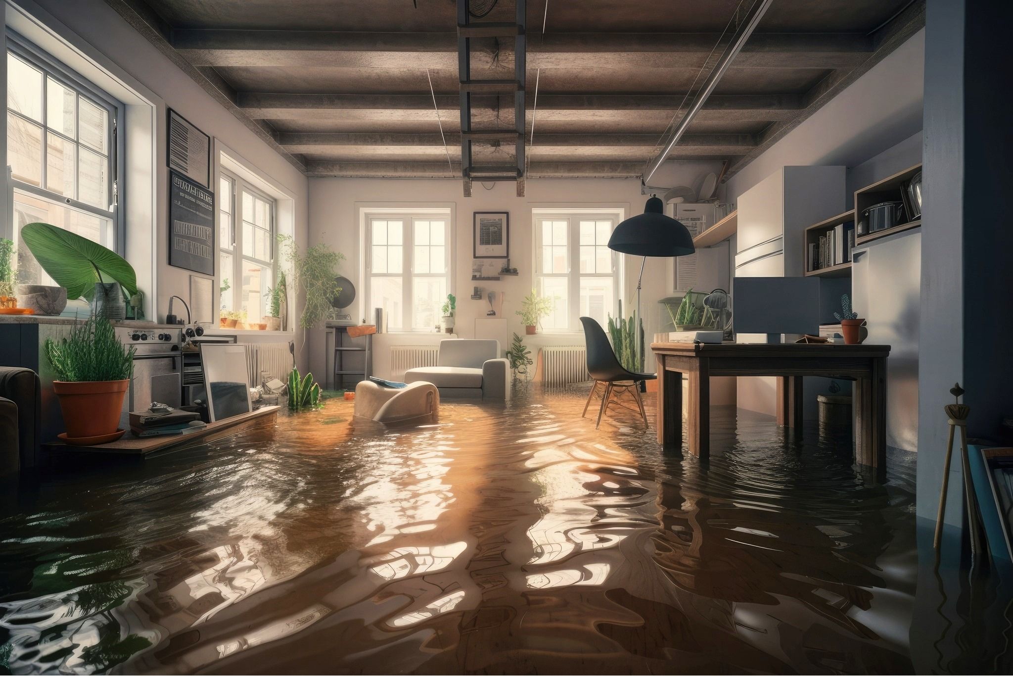 Översvämmat rum