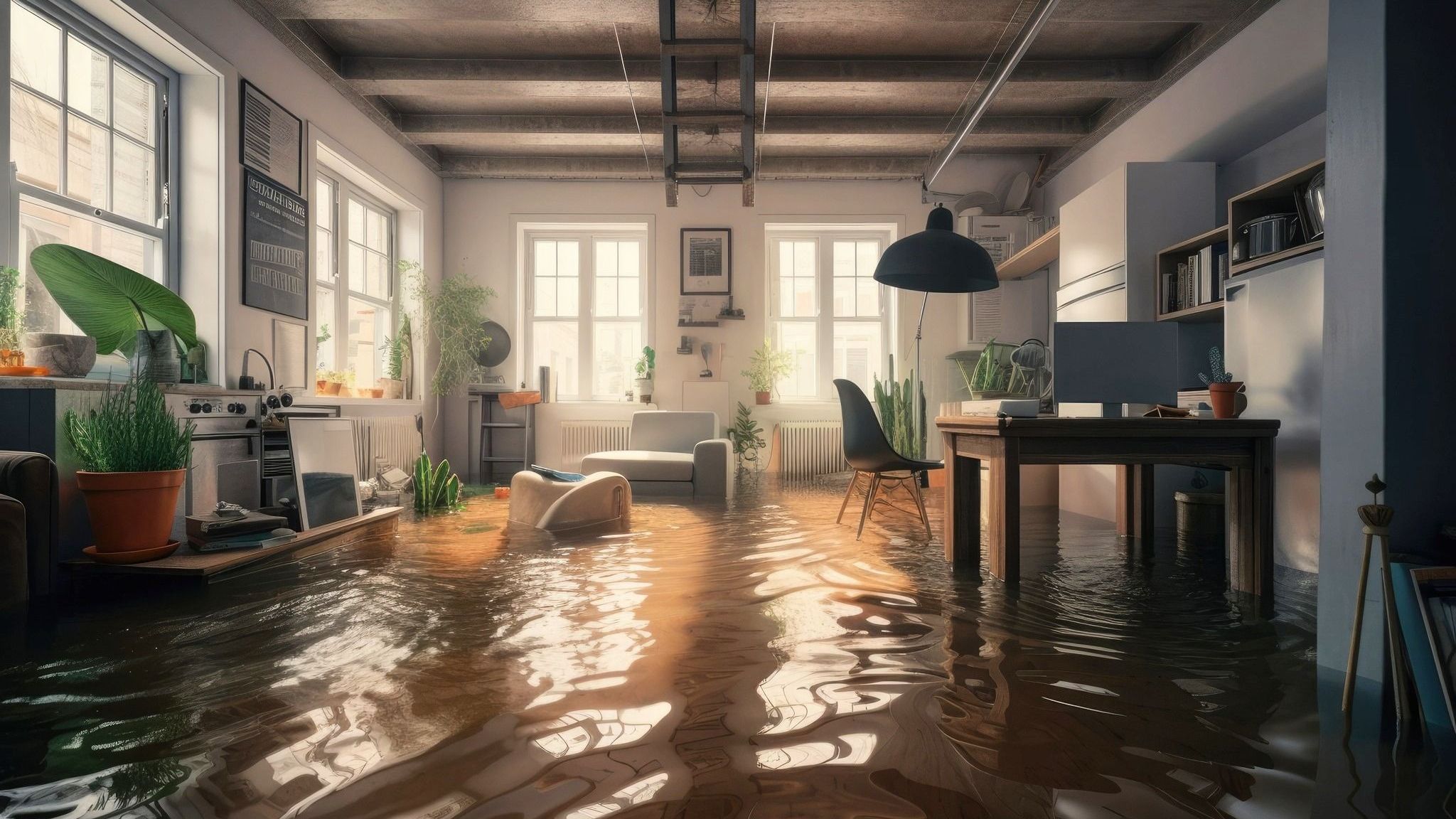 Översvämmat rum