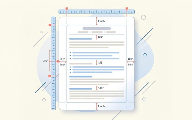 Resume margins and spacing: document with visible margin guides and proper whitespace