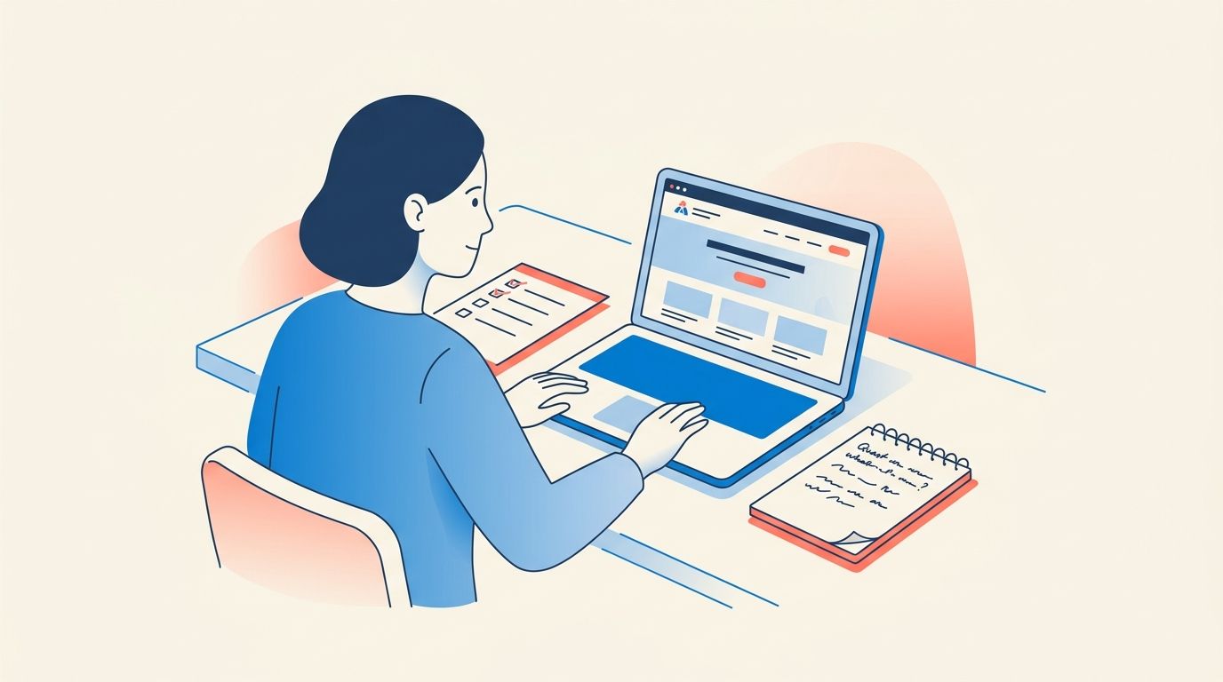 How to prepare for an interview: person at desk with checklist and research materials