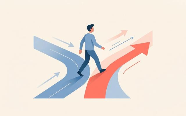 Career change guide: illustration of paths diverging symbolizing career transition