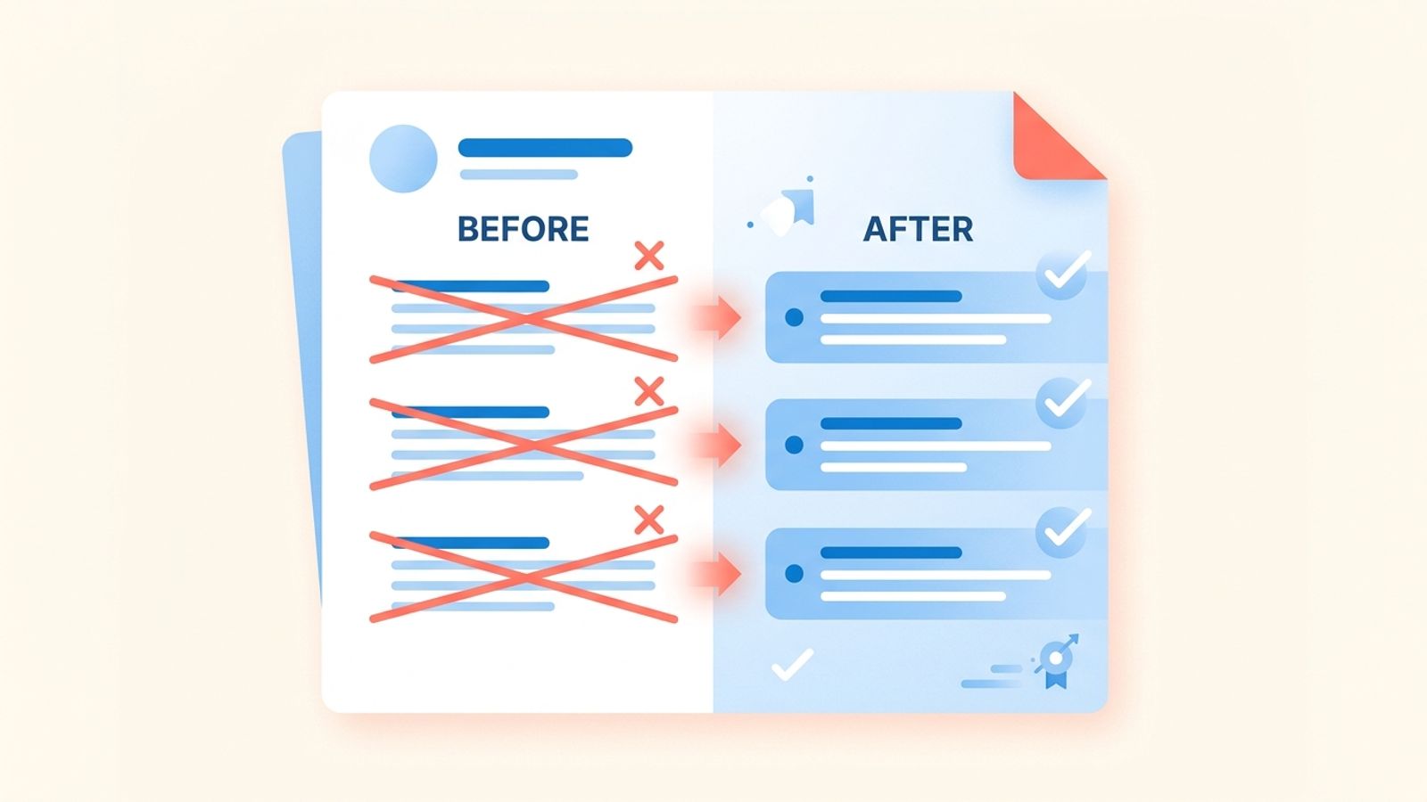 Resume bullet points: weak duty-based bullets transformed into strong achievement-based ones