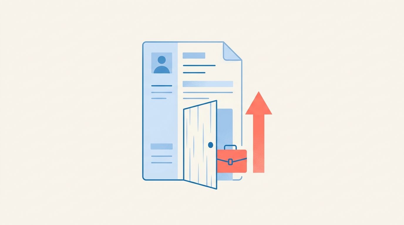 Entry level resume example: resume with door opening and career start icons