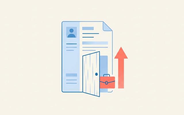 Entry level resume example: resume with door opening and career start icons