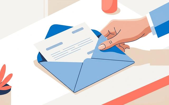 Professional resignation letter being placed in an envelope on a desk