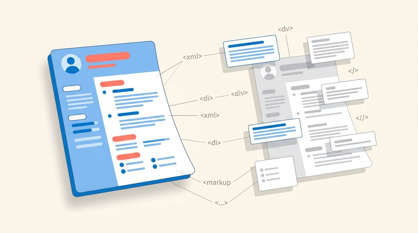 PowerPoint slide resume layout breaking into separate text-box objects, illustrating ATS parsing problem