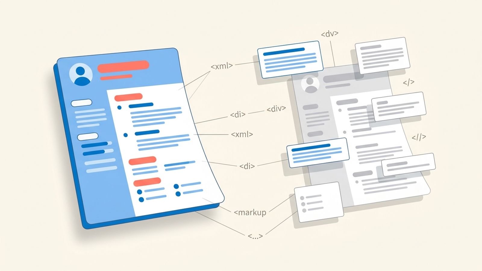 PowerPoint slide resume layout breaking into separate text-box objects, illustrating ATS parsing problem