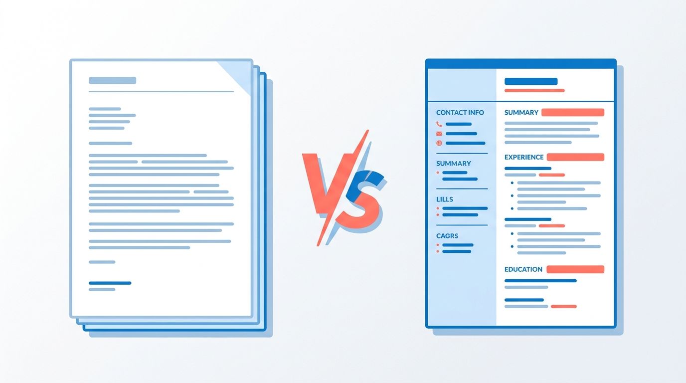 Side-by-side comparison of a cover letter document and a resume document