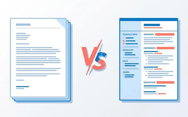 Side-by-side comparison of a cover letter document and a resume document
