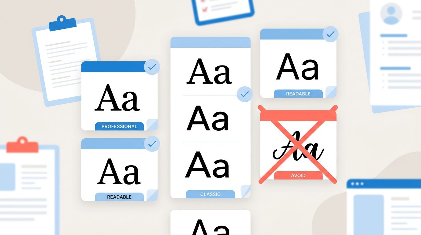 Typography comparison showing best and worst font choices for a resume