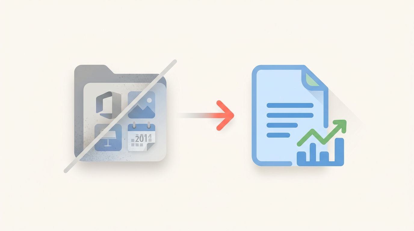 Visual contrast between an outdated office suite icon and a modern alternative, illustrating the OpenOffice to LibreOffice migration