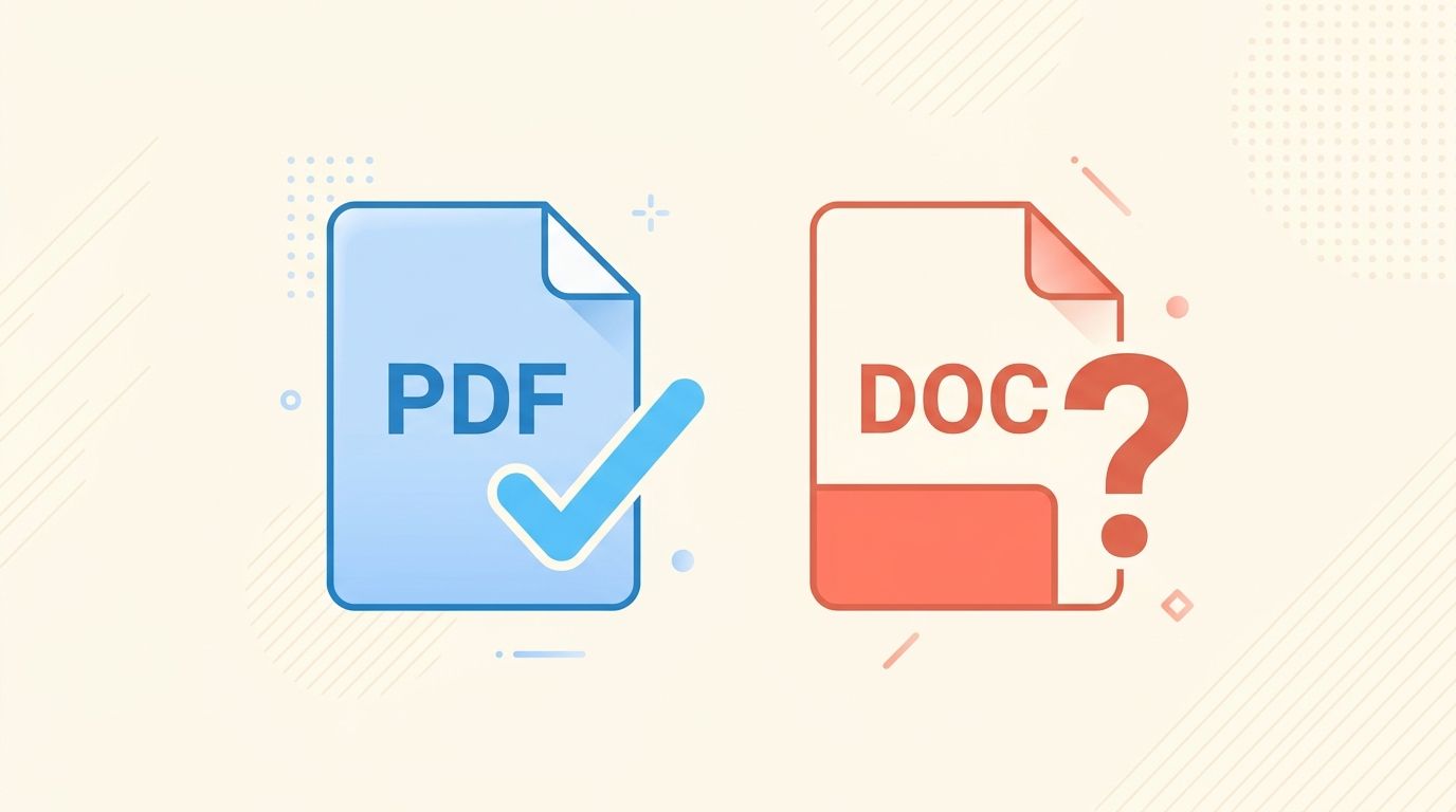 Resume PDF or Word: two document format icons compared