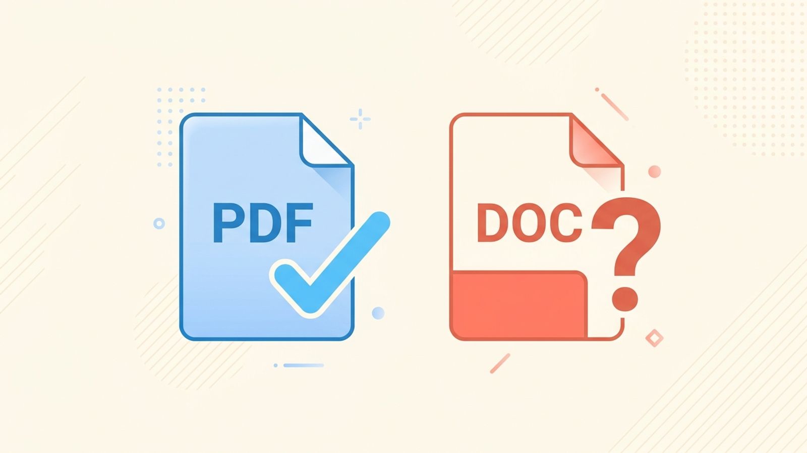 Resume PDF or Word: two document format icons compared