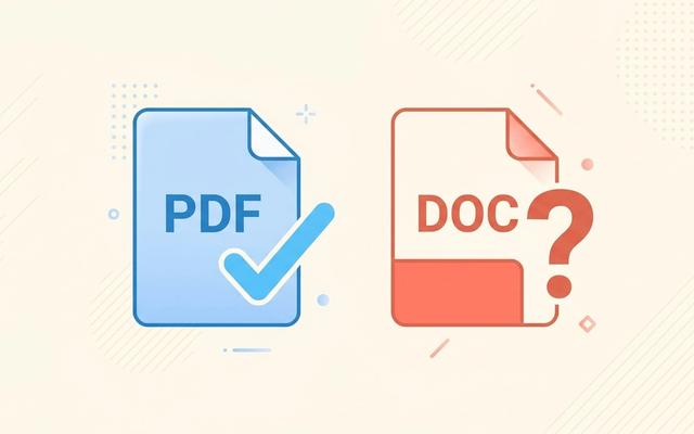 Resume PDF or Word: two document format icons compared