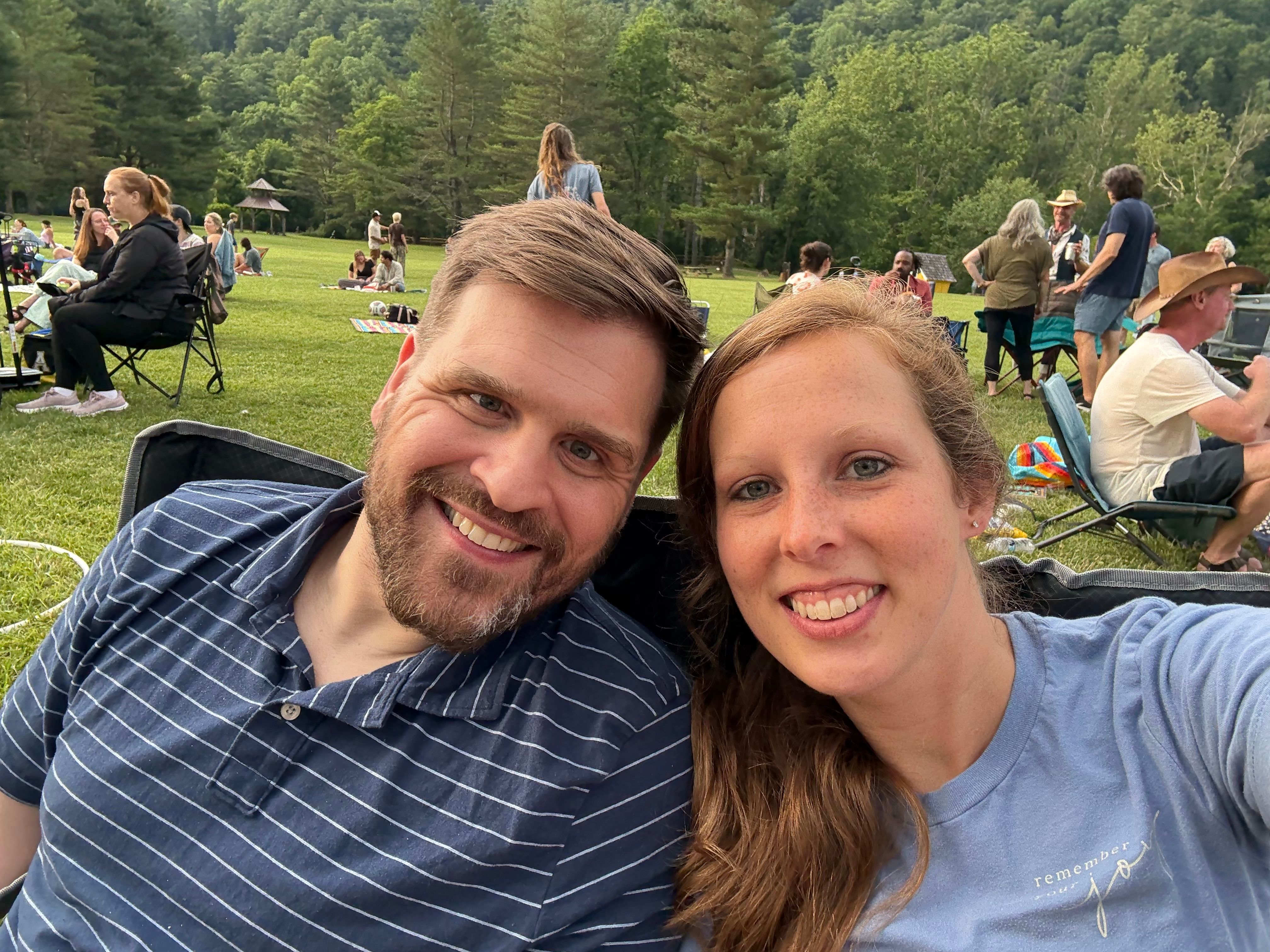 Amanda and Steven at an outdoor concert
