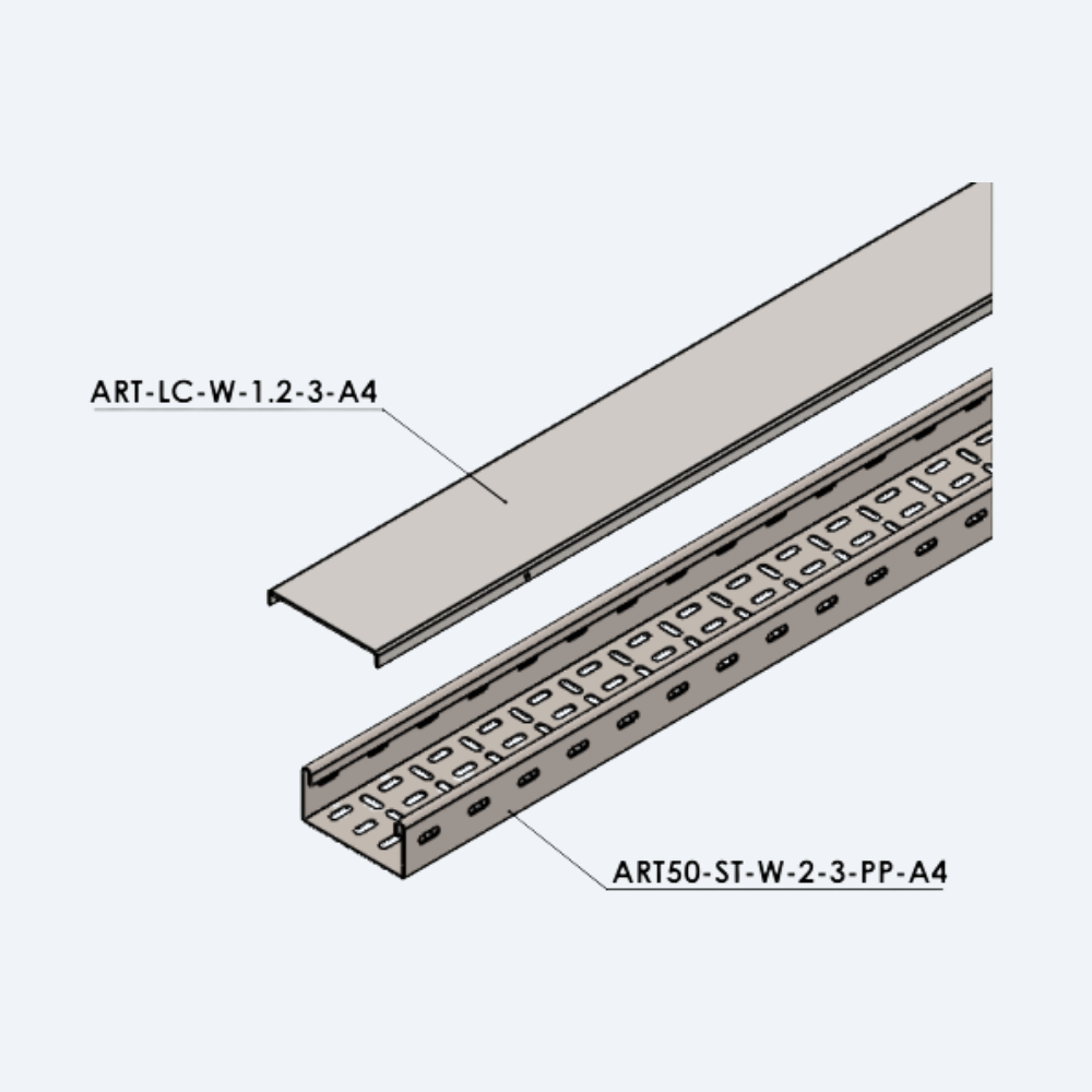 ART cable tray with straight cover